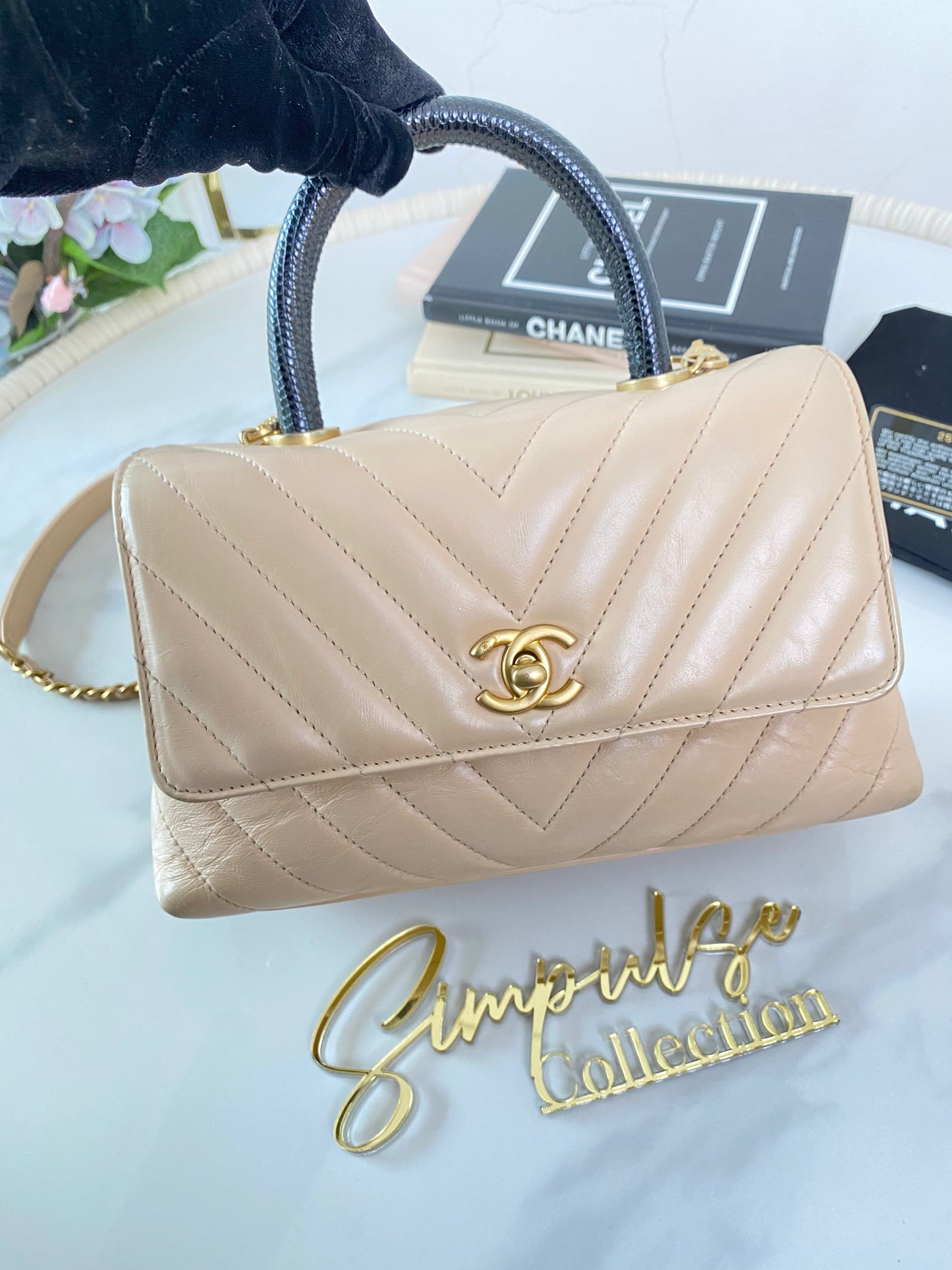 Coco Small Chevron Quilted GHW