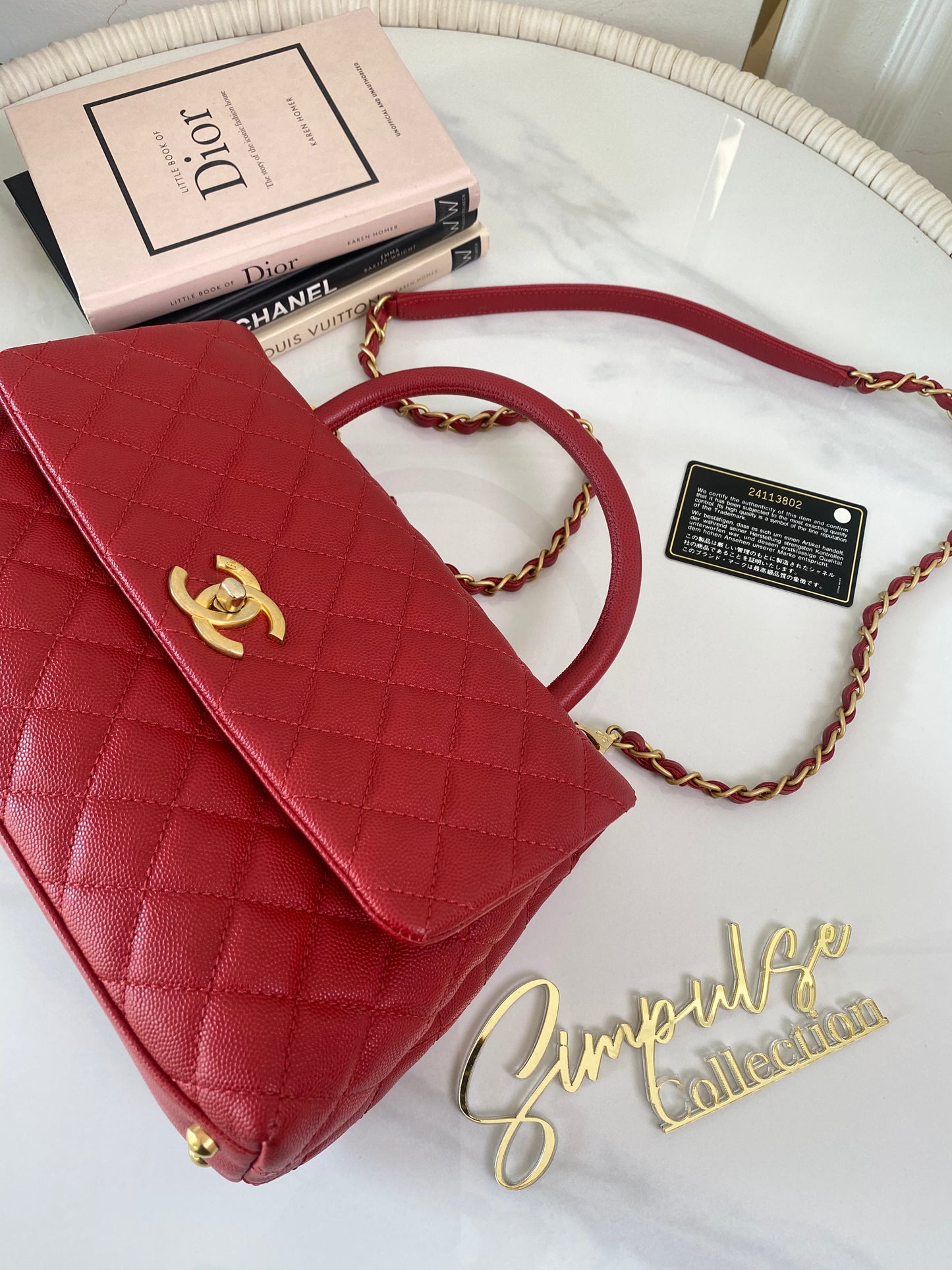 Chanel Coco Red Caviar Medium GHW