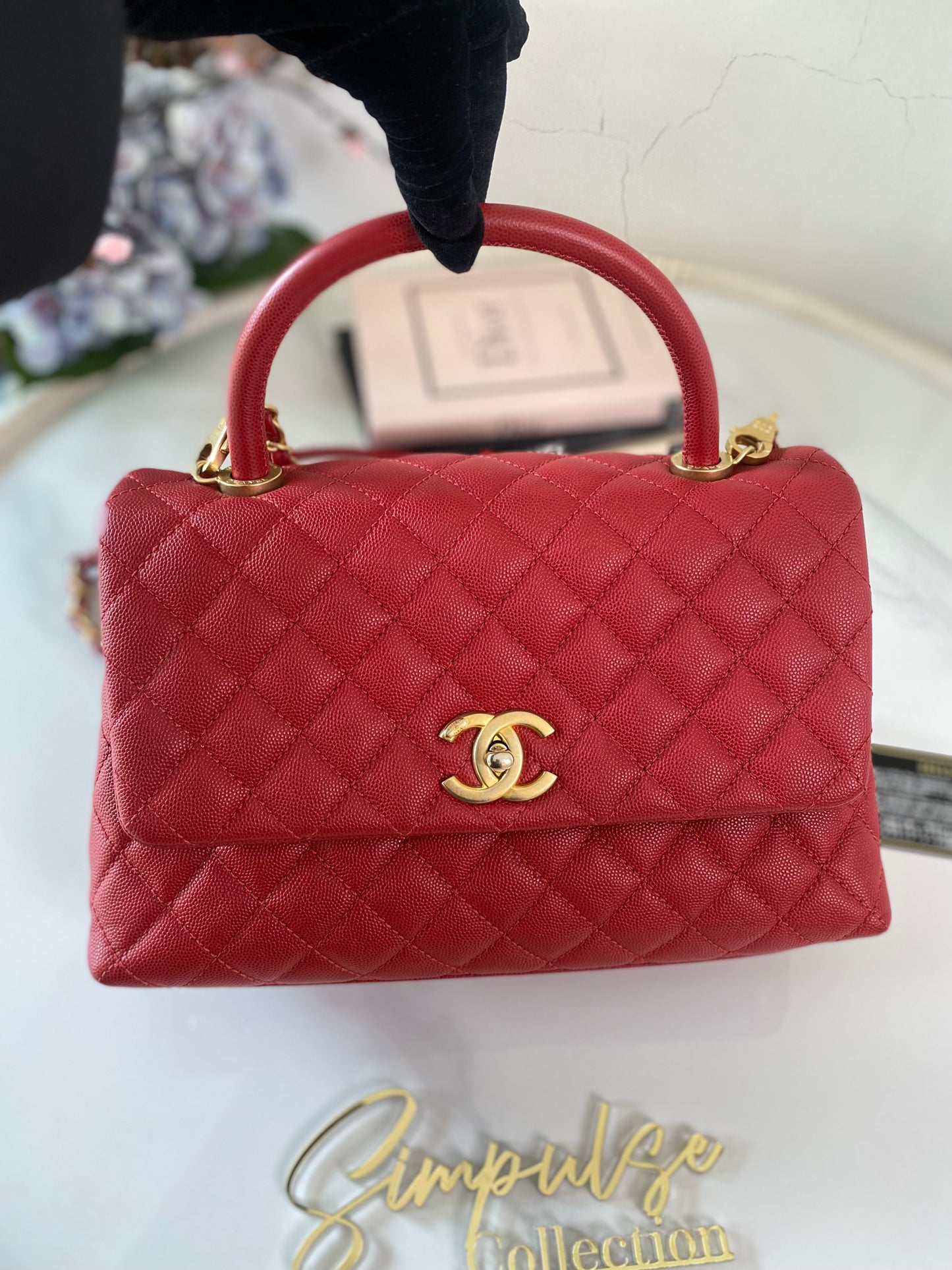Chanel Coco Red Caviar Medium