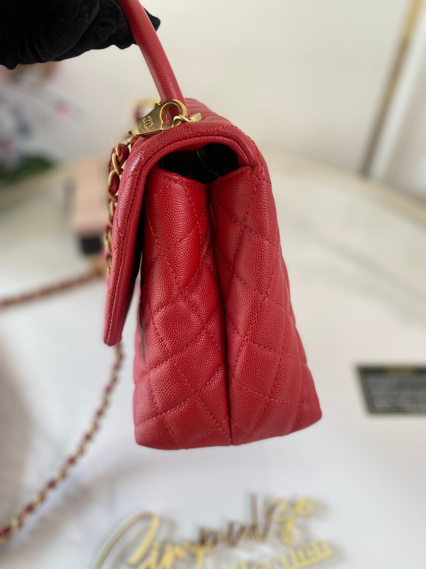 Chanel Coco Red Caviar Medium