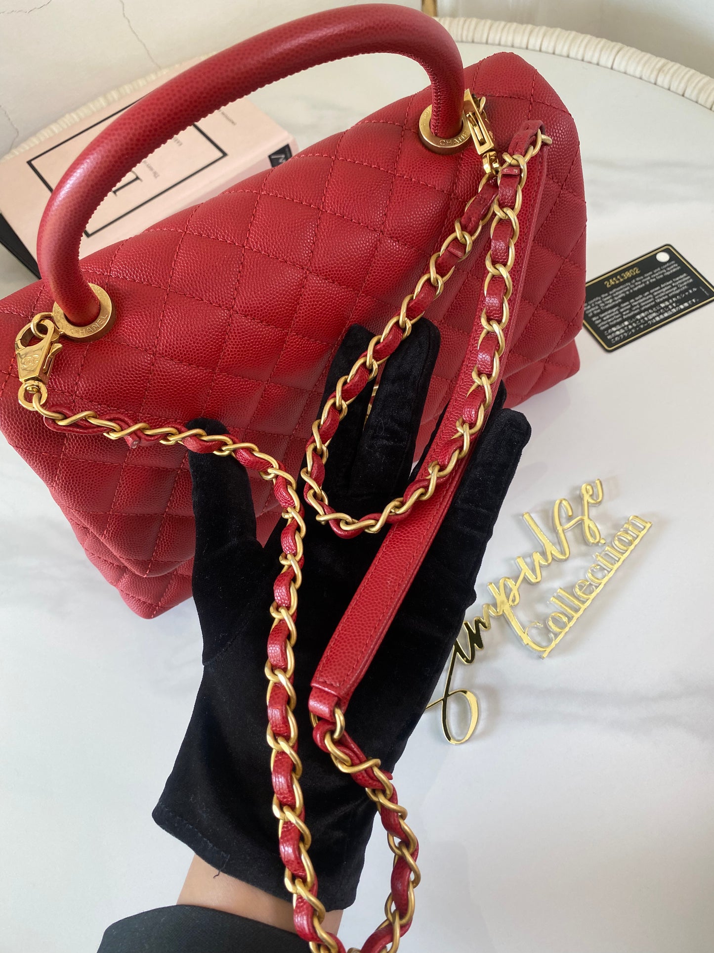 Chanel Coco Red Caviar Medium