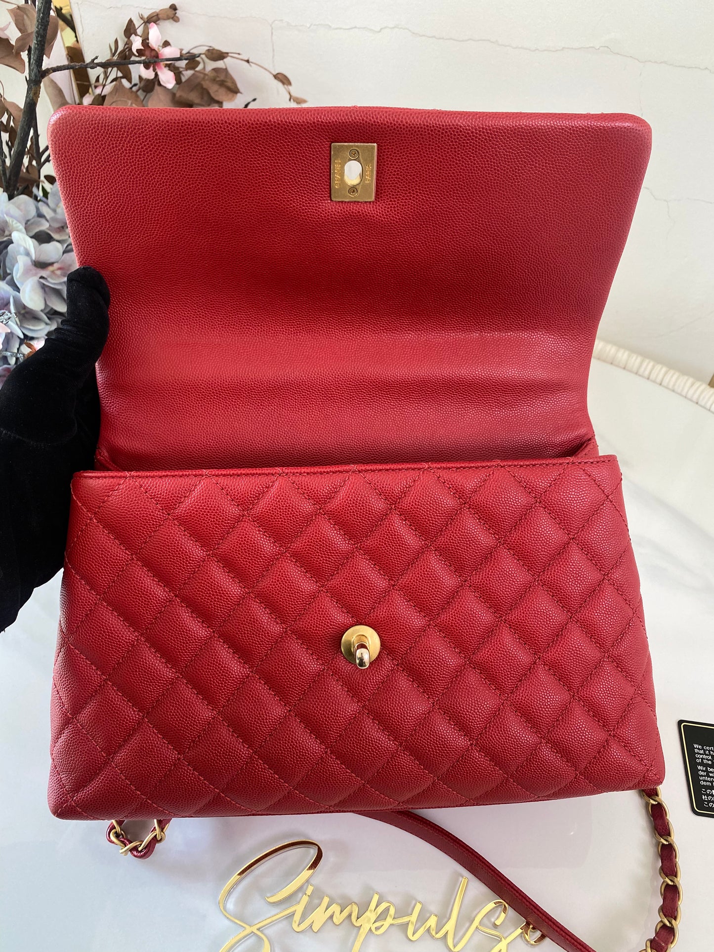 Chanel Coco Red Caviar Medium