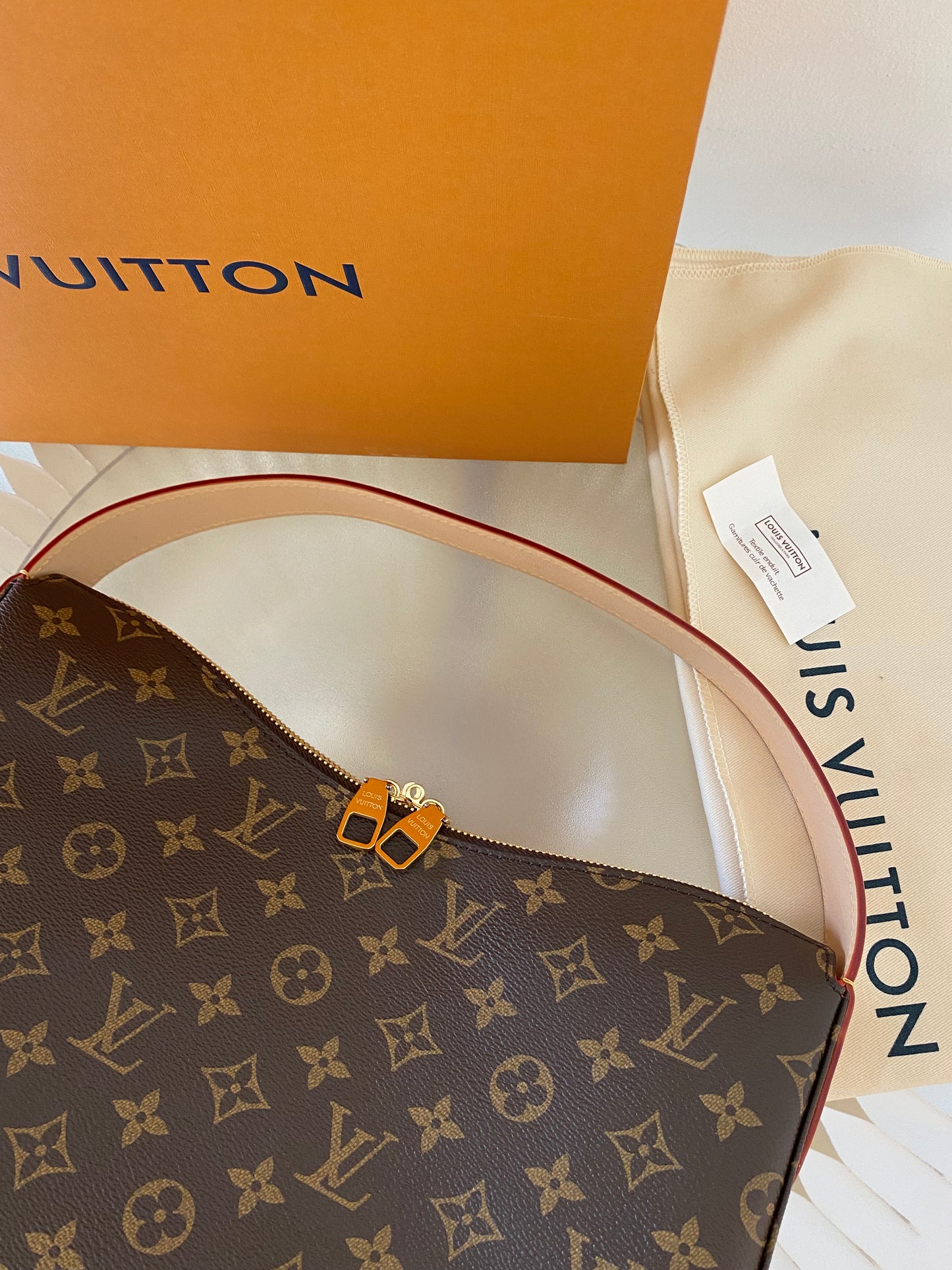LOUIS VUITTON Slouchy Brown Mono Pm Shoulder Bag