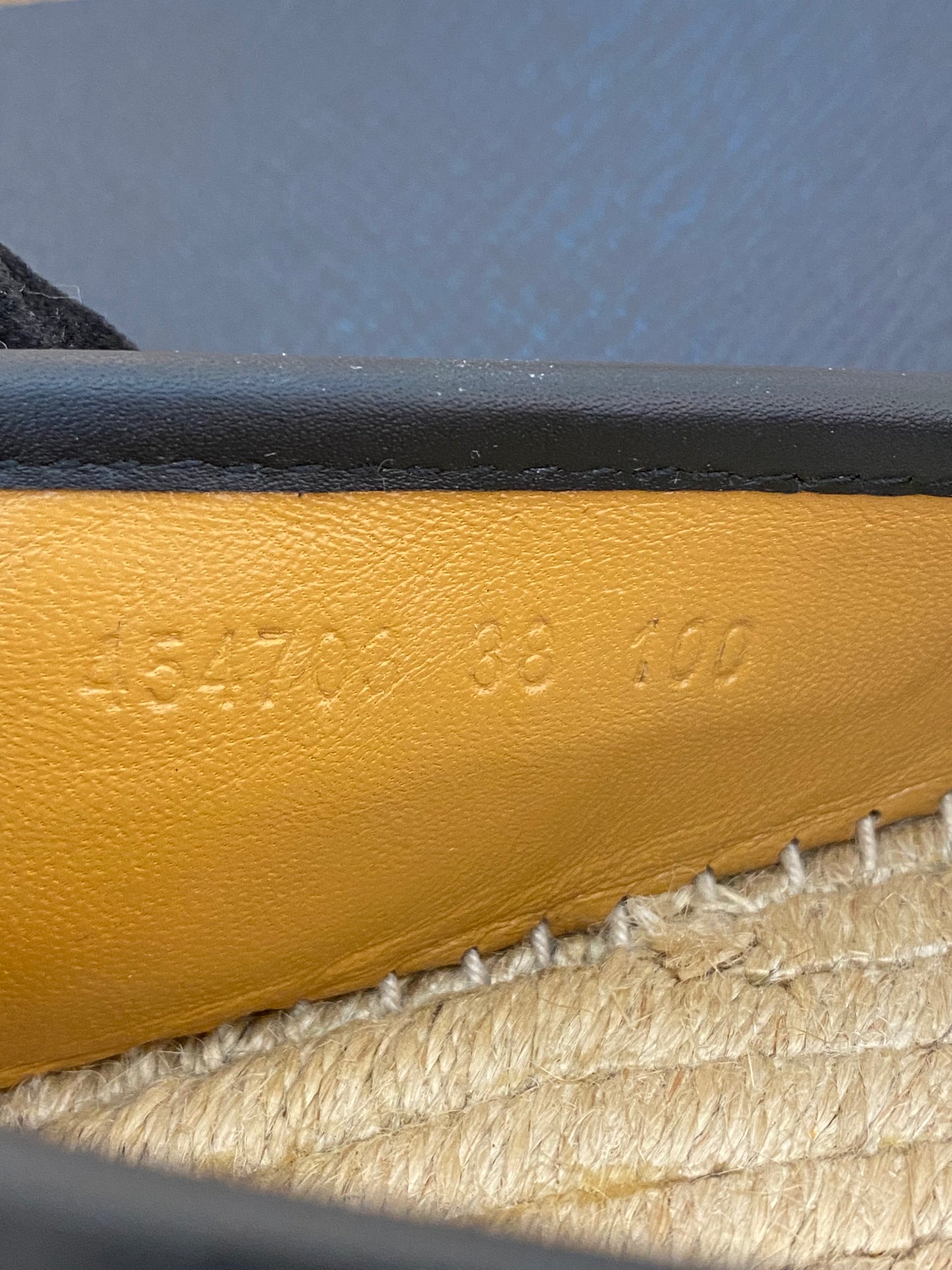 G Leather Black Espadrile
