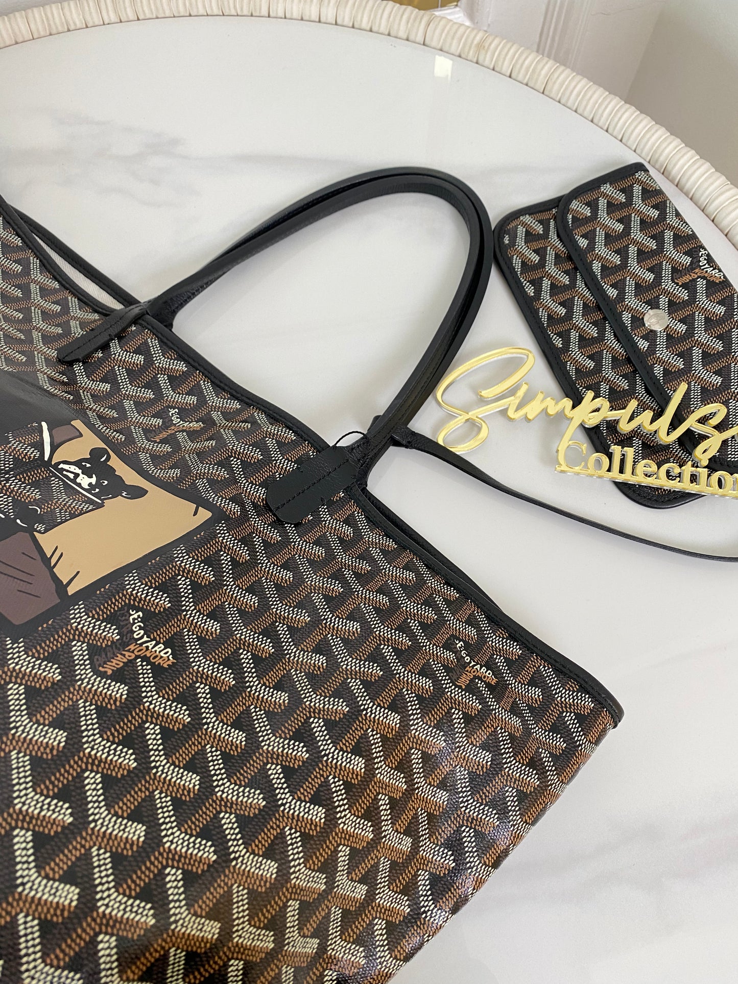 Goyard St. Louis Black Goyardine French Bulldog Pm Size