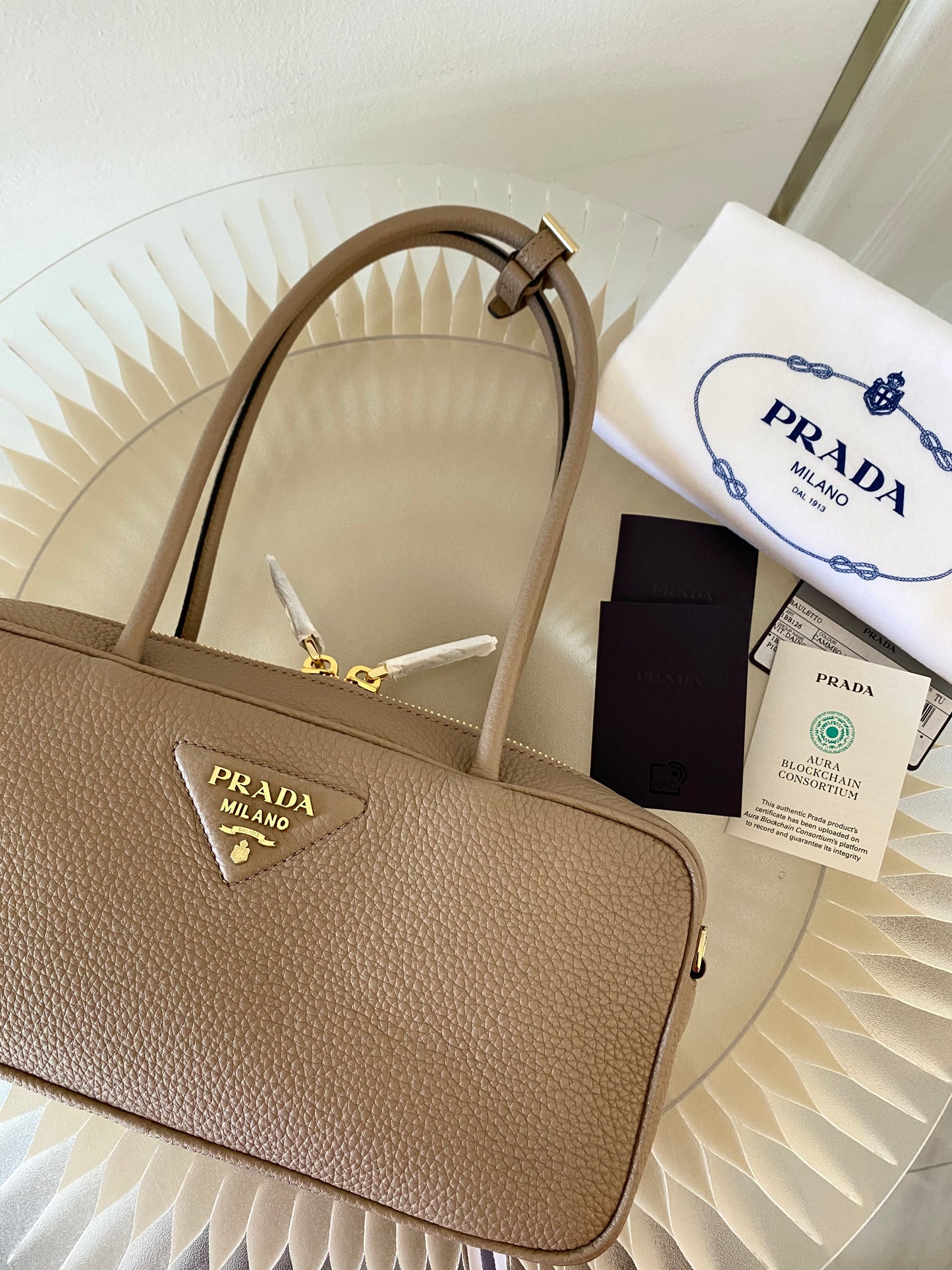 PRADA Medium Top Handle Leather Bag