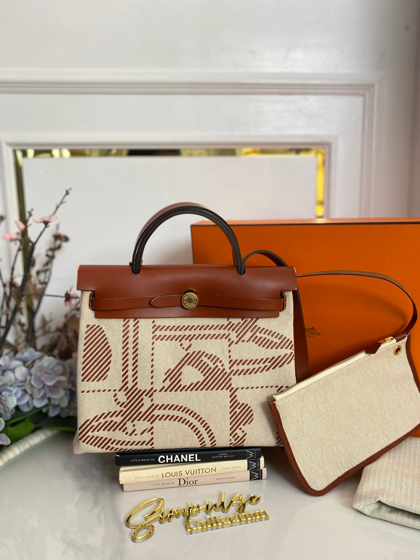 Hermes Herbag Zip Retourne 31 Pm Cuivre Ecru Beige