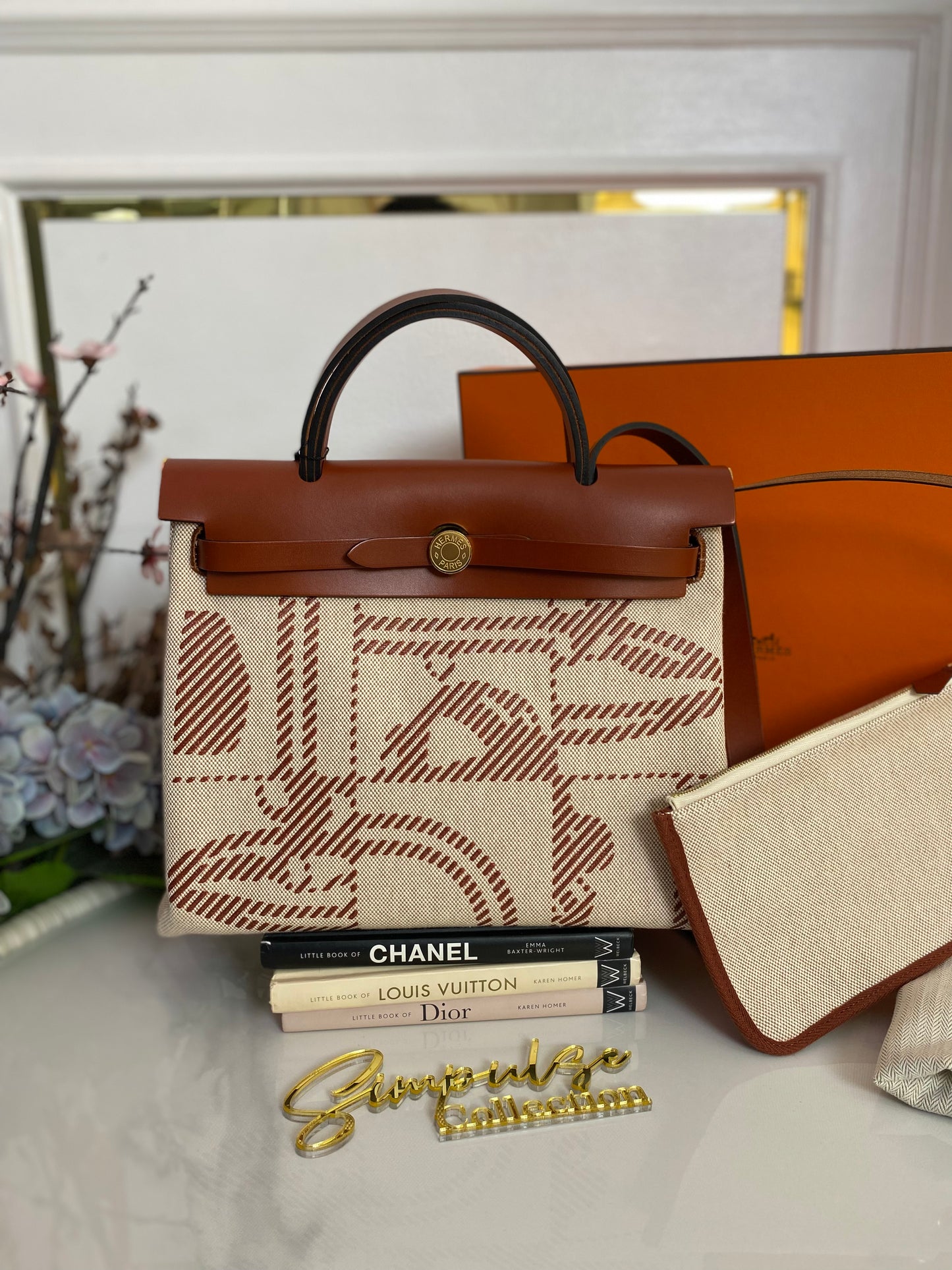 Hermes Herbag Zip Retourne 31 Pm Cuivre Ecru Beige