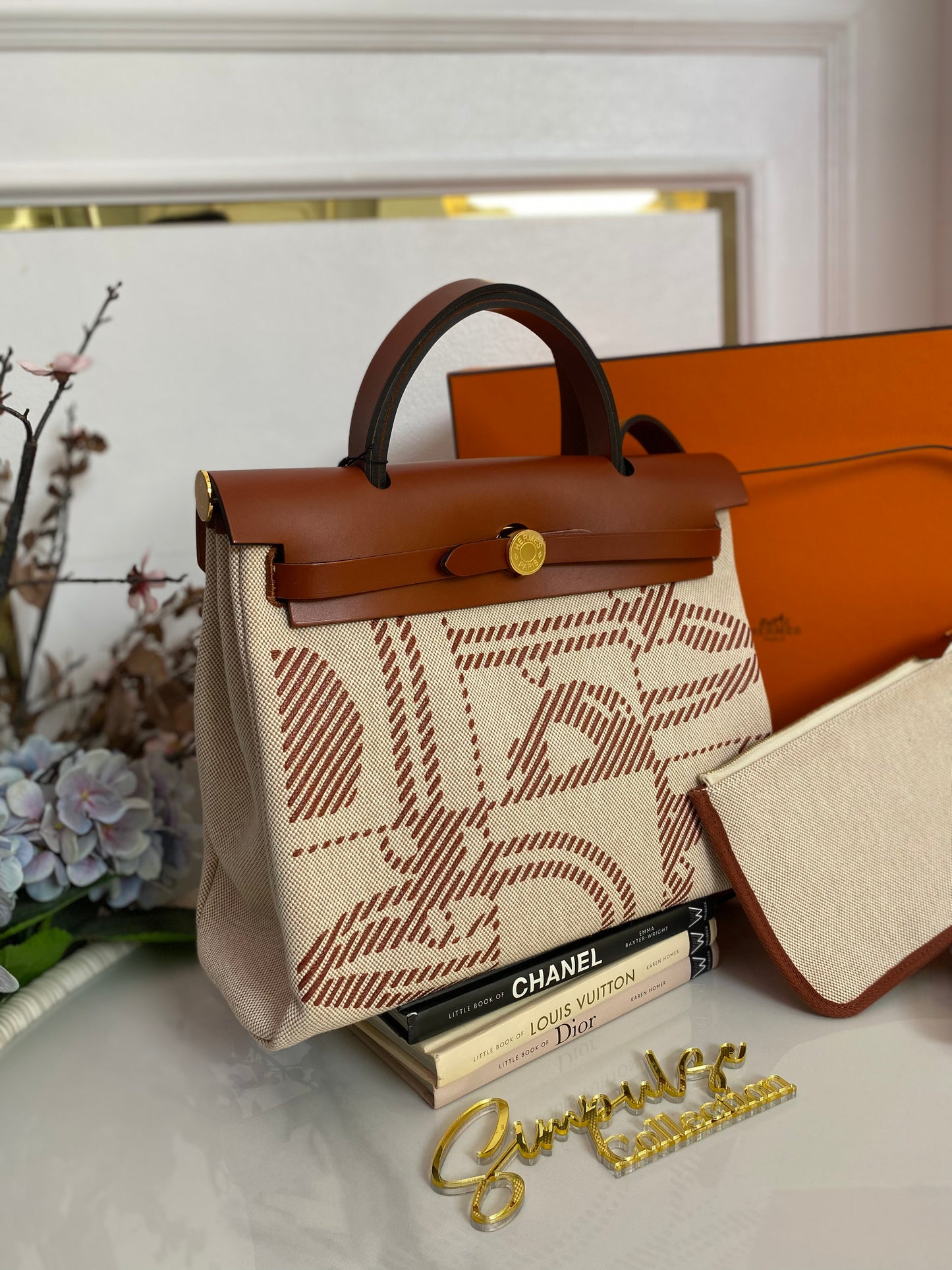 Hermes Herbag Zip Retourne 31 Pm Cuivre Ecru Beige