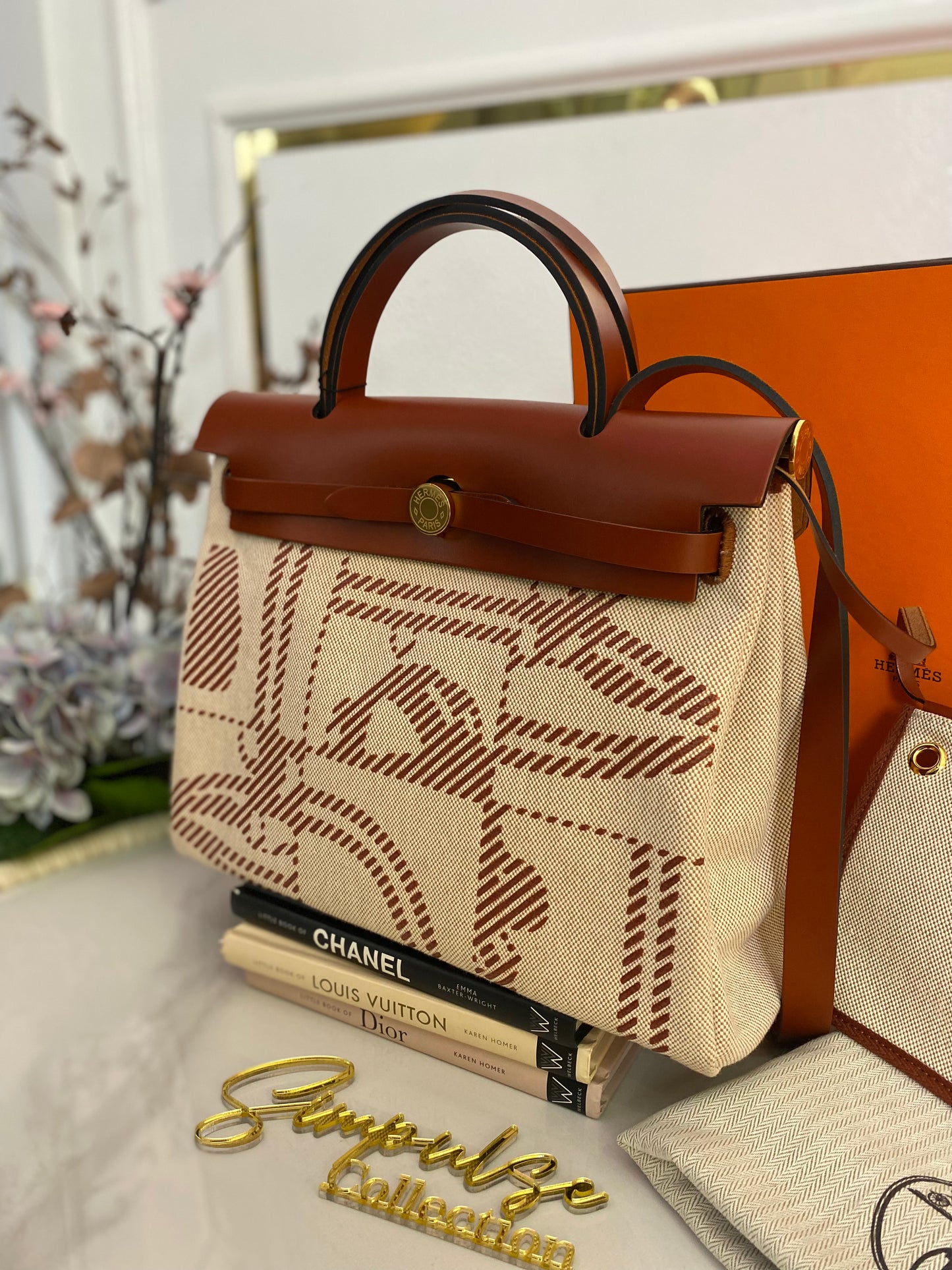 Hermes Herbag Zip Retourne 31 Pm Cuivre Ecru Beige