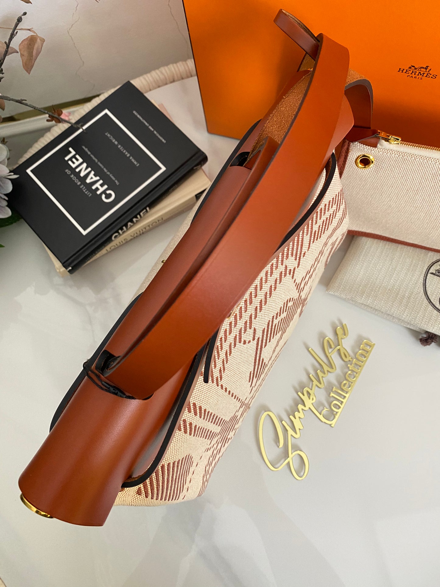 Hermes Herbag Zip Retourne 31 Pm Cuivre Ecru Beige