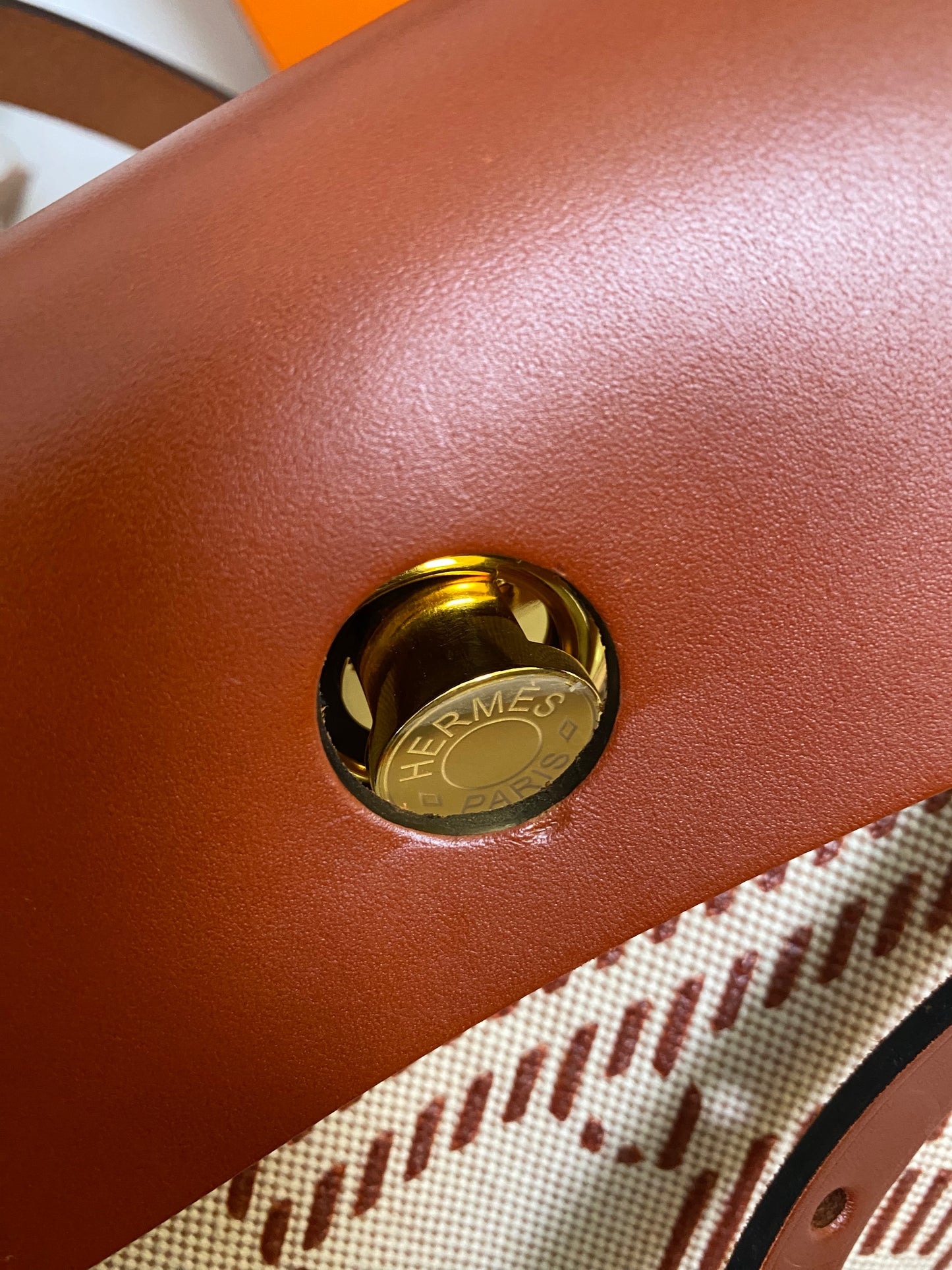 Hermes Herbag Zip Retourne 31 Pm Cuivre Ecru Beige