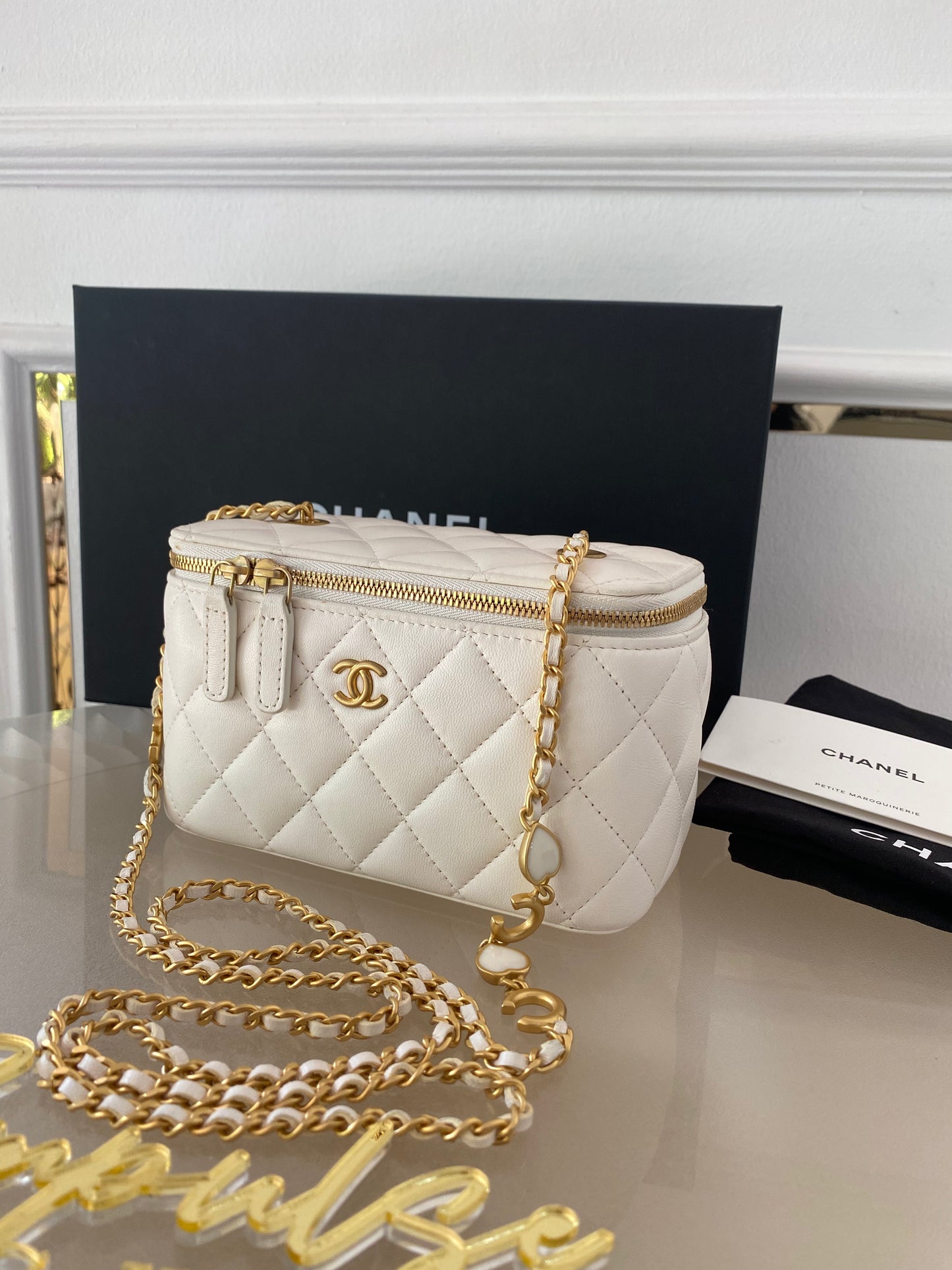 Chanel Vanity Coco White Gold