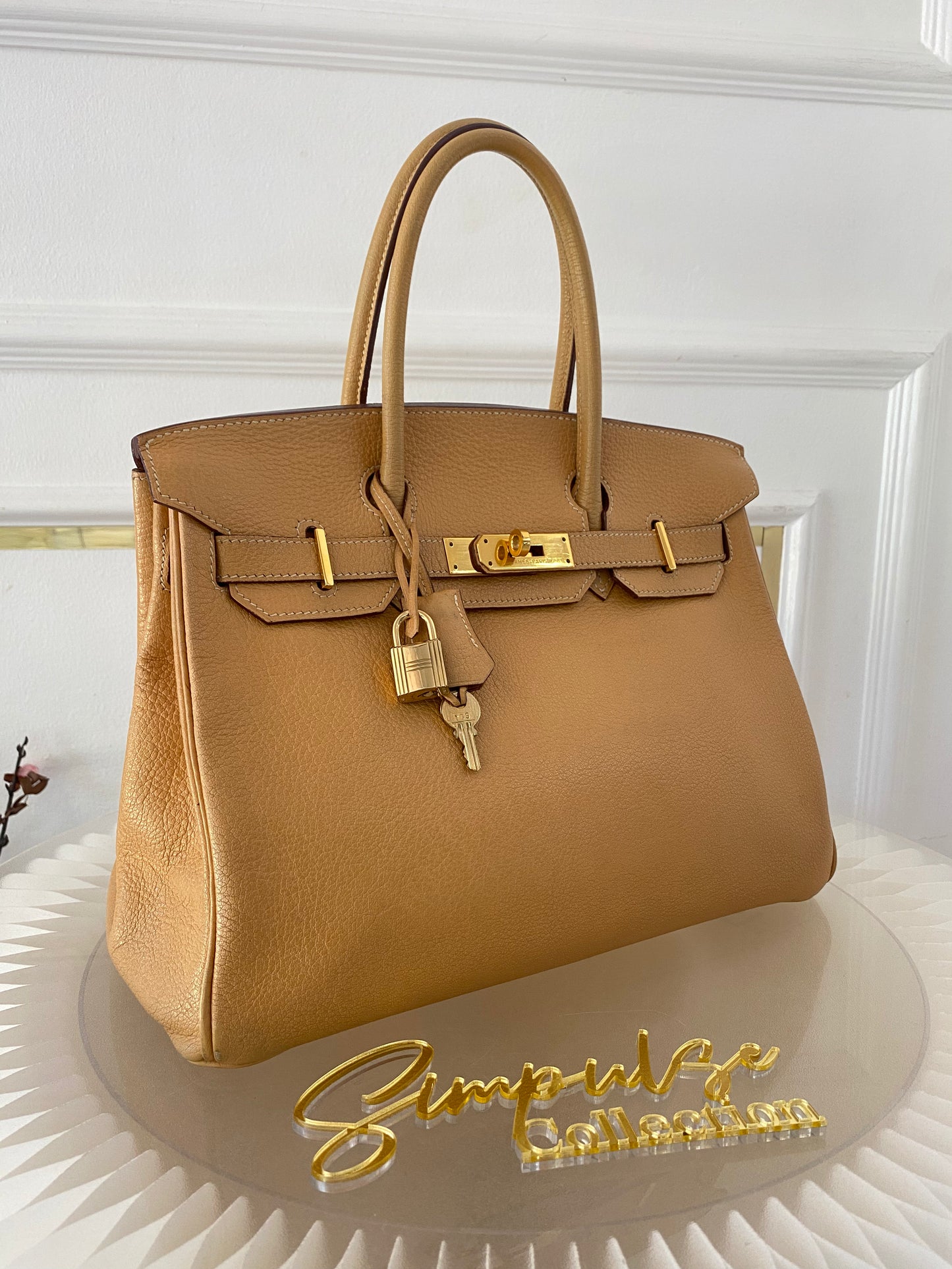Hermes Birkin 30 Natural Sable Fjord Leather GHW