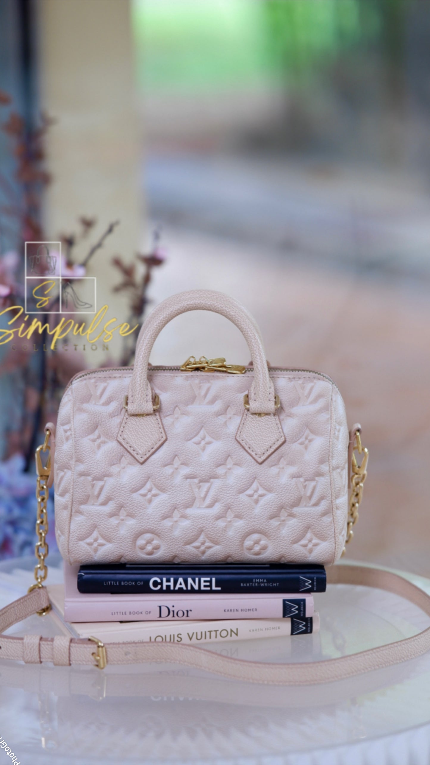 L V Speedy Bandouliere 20 Stardust Mono Empreinte Leather