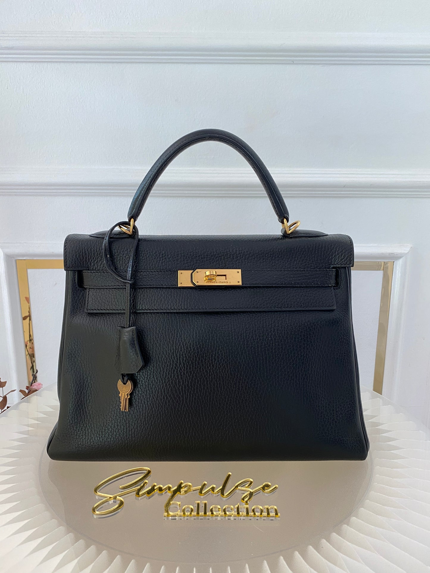 Hermes Kelly 32 Black GHW
