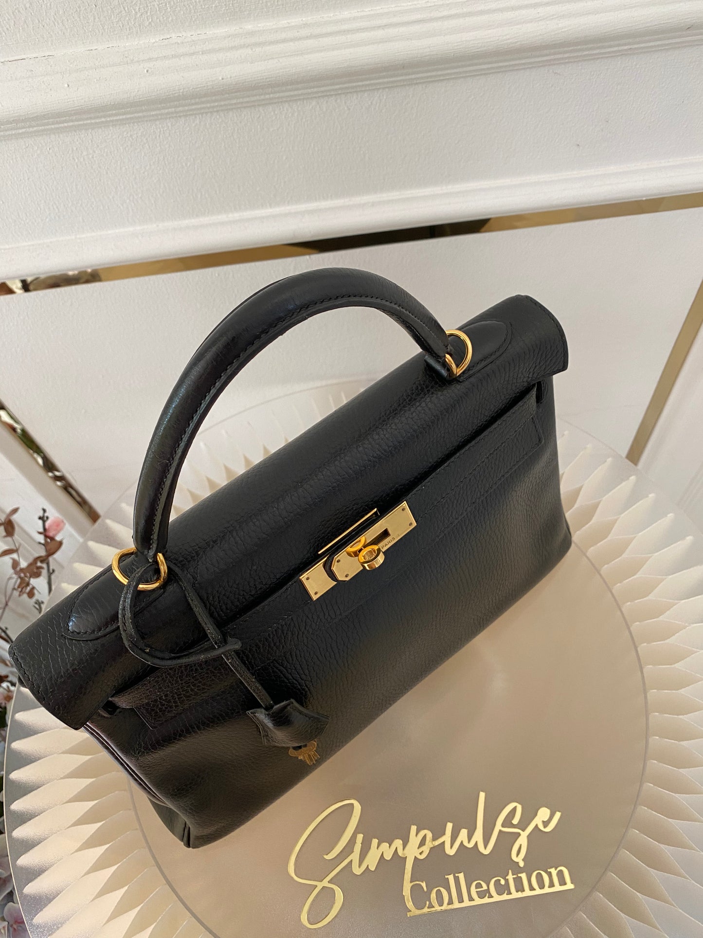 Hermes Kelly 32 Black GHW