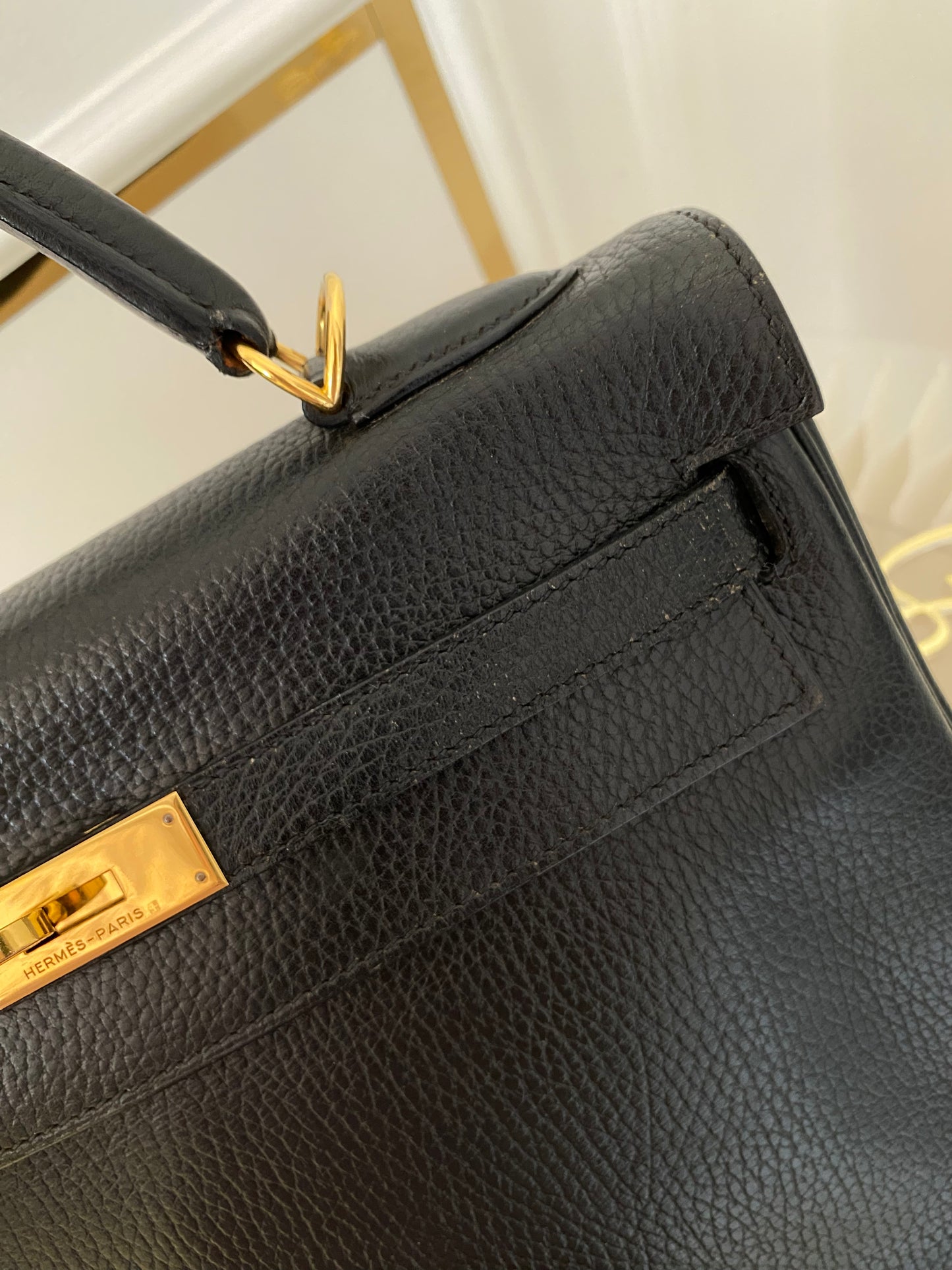Hermes Kelly 32 Black GHW