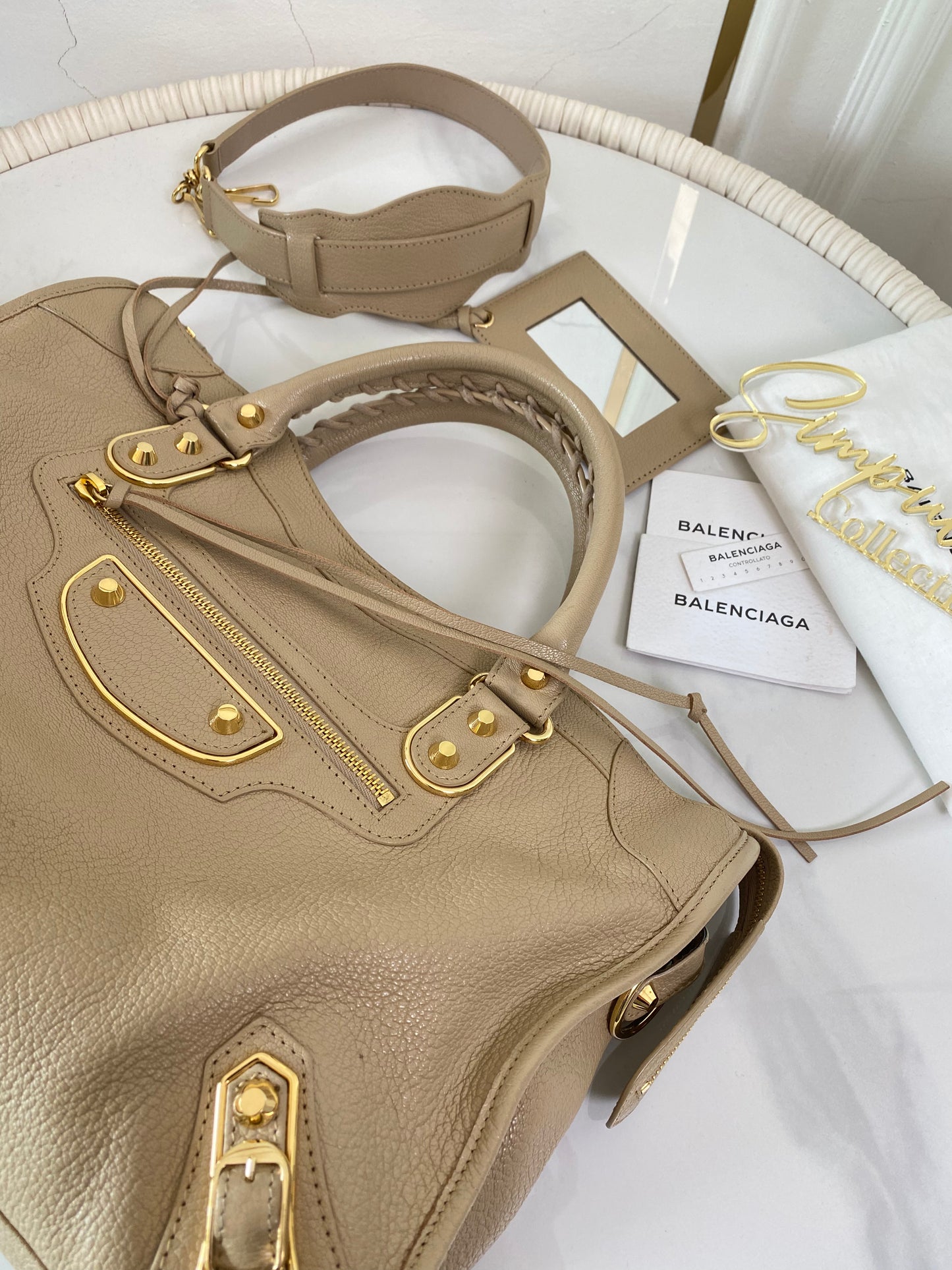 Balenciaga City GHW Beige