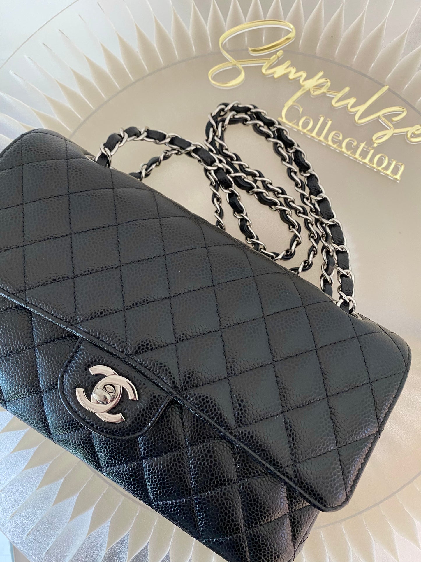 Chanel Medium Double Flap Caviar SHW