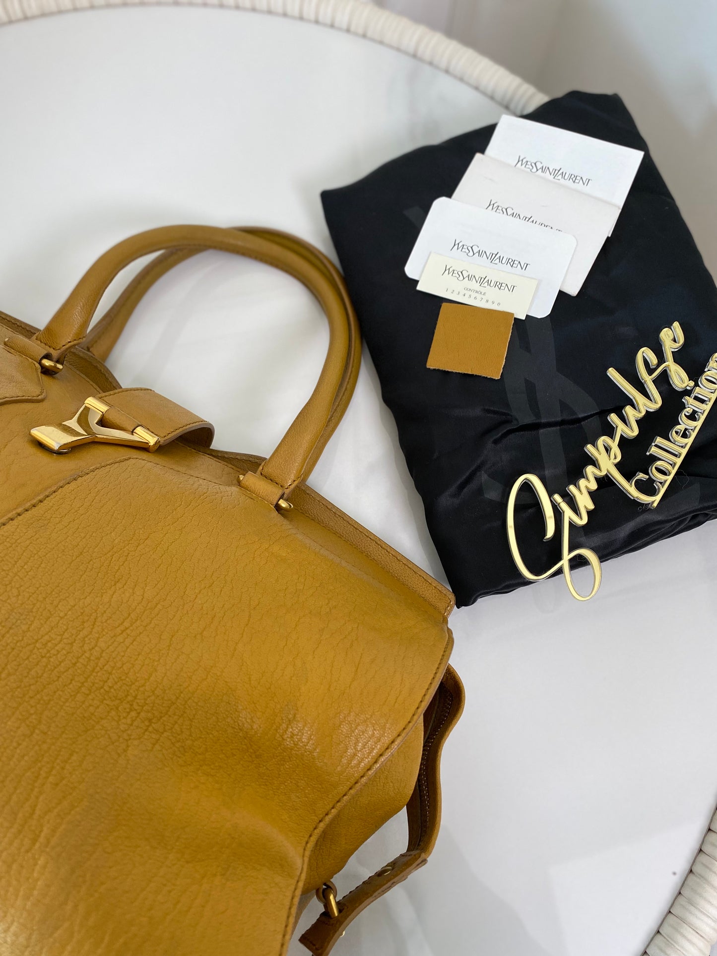 Yves Saint Laurent Cabas Y-Ligne Large Caramel Tote