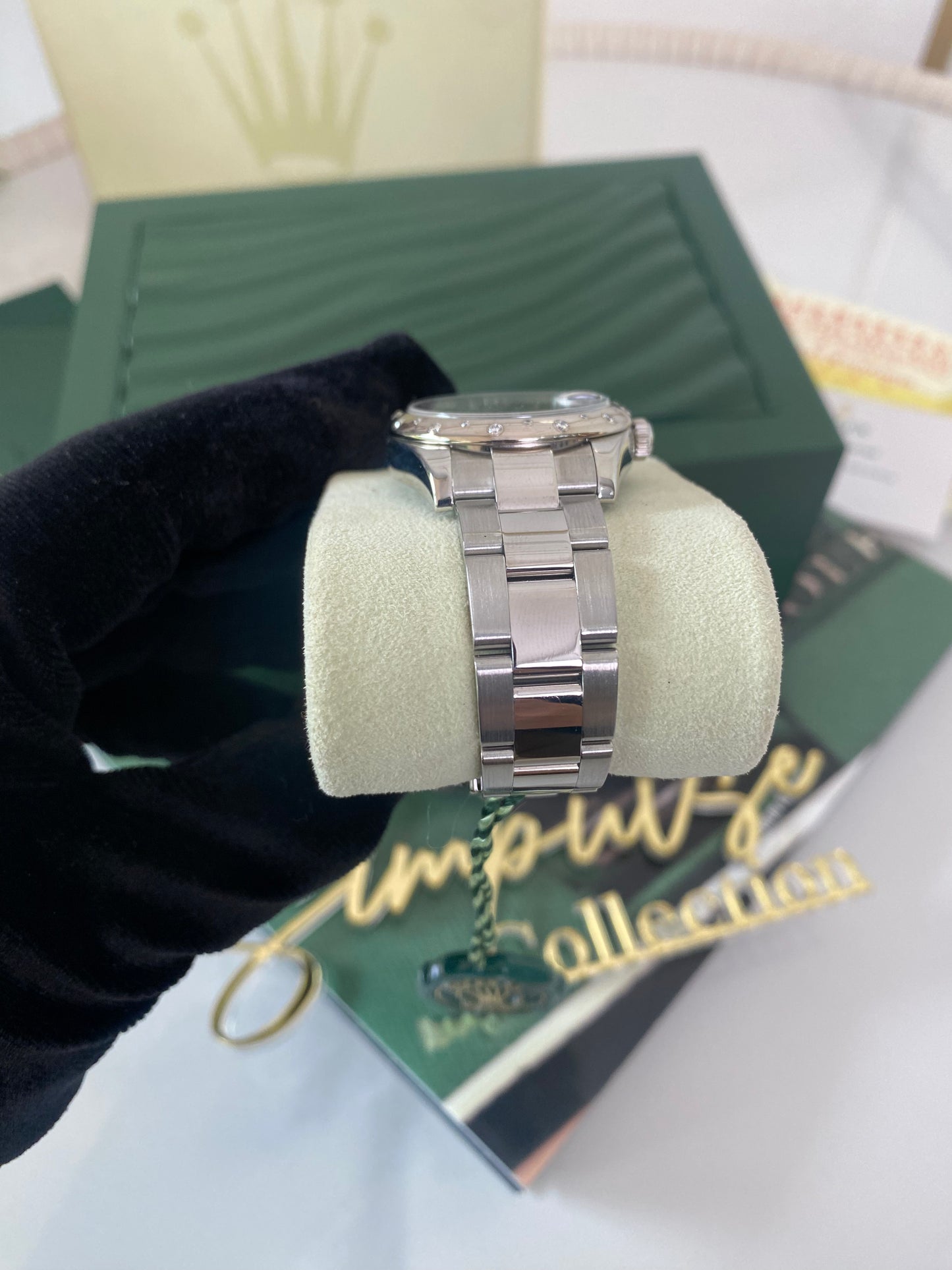 R OP Datejust Dome Diamond Dark Grey Dial w/ Dia on 6