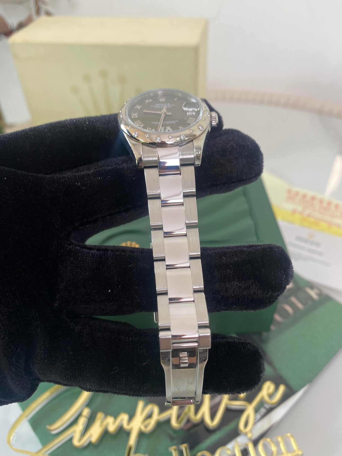 R OP Datejust Dome Diamond Dark Grey Dial w/ Dia on 6