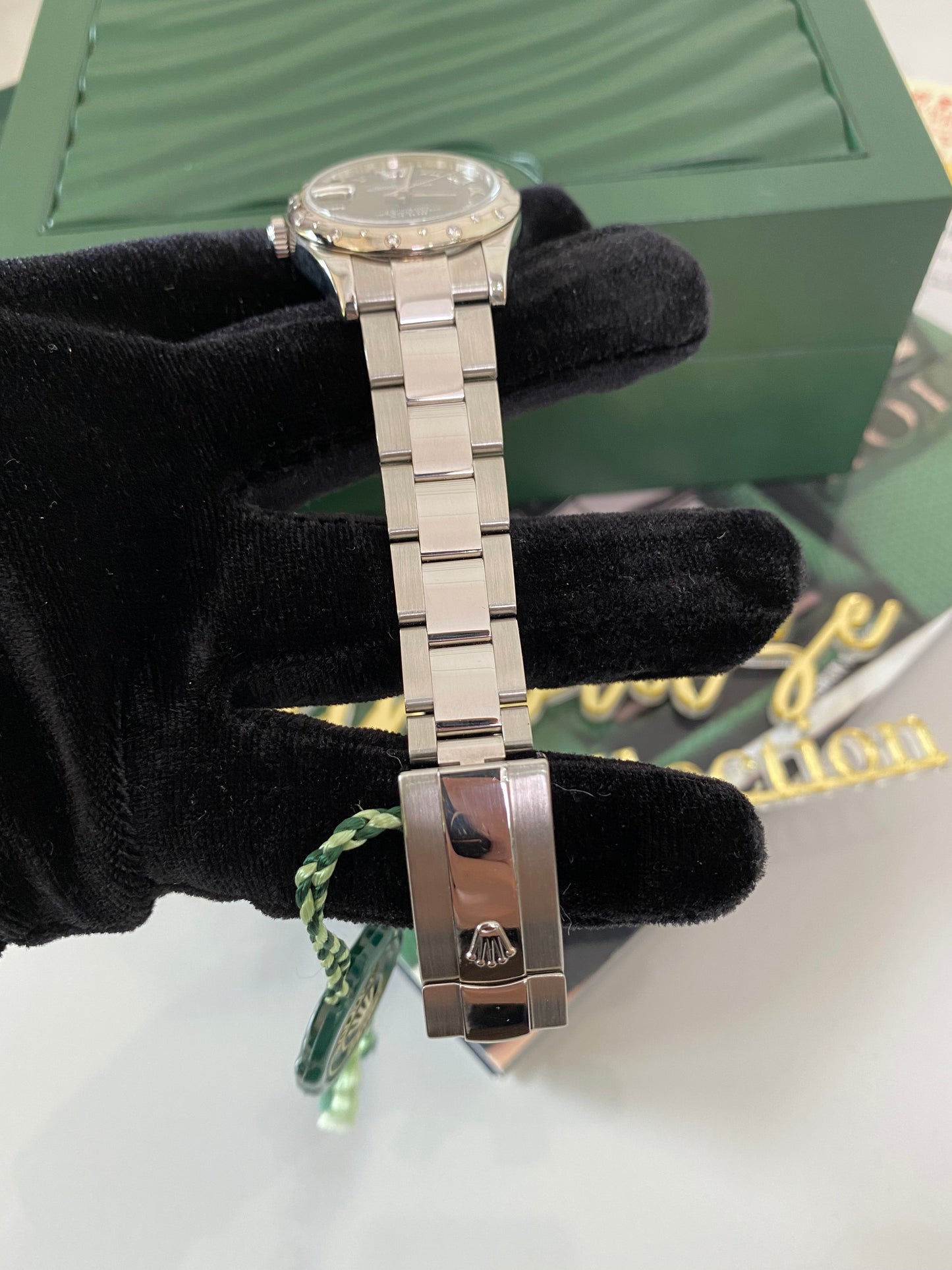 R OP Datejust Dome Diamond Dark Grey Dial w/ Dia on 6
