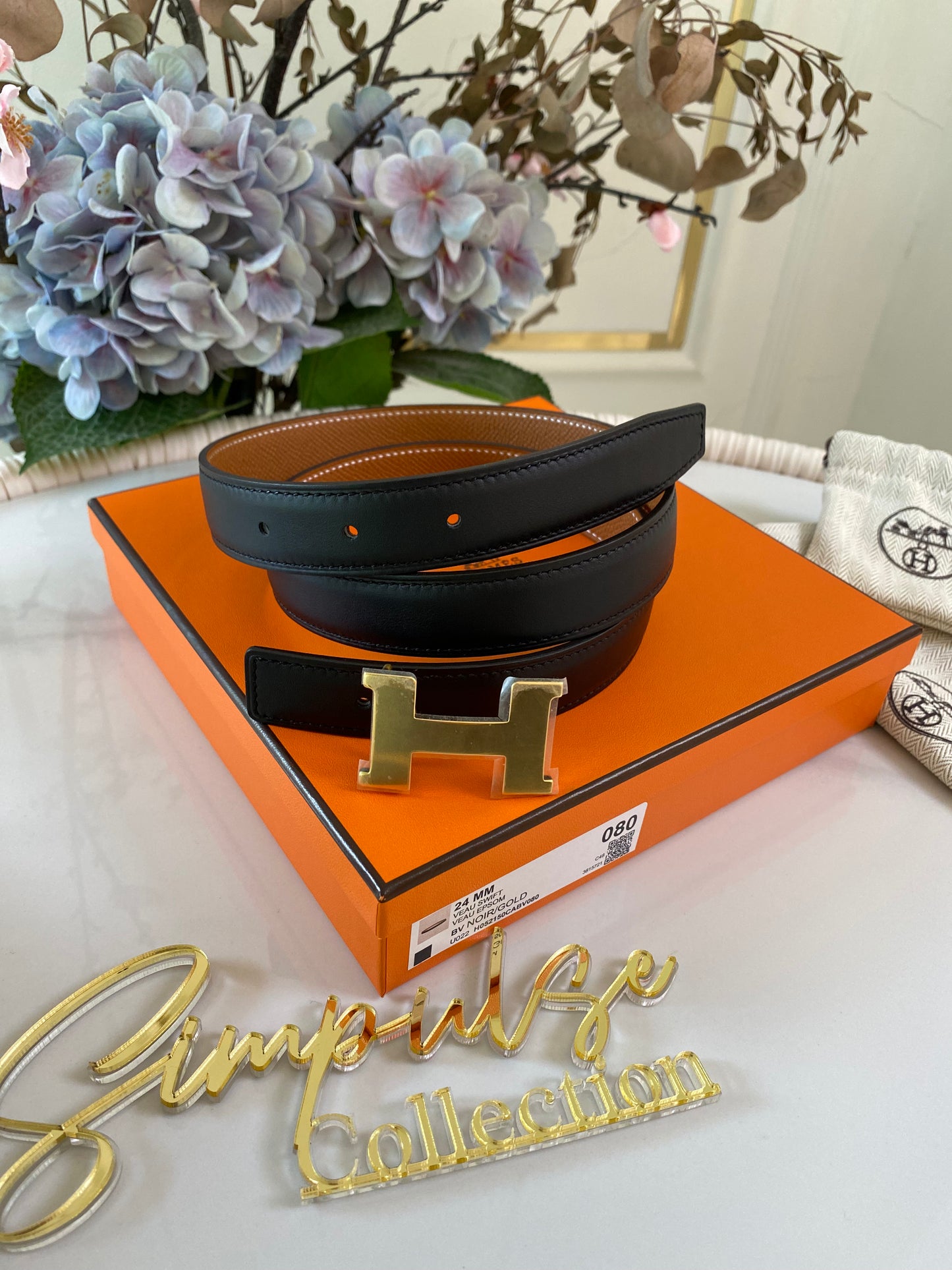 H Reversible Black/Gold Tan Belt