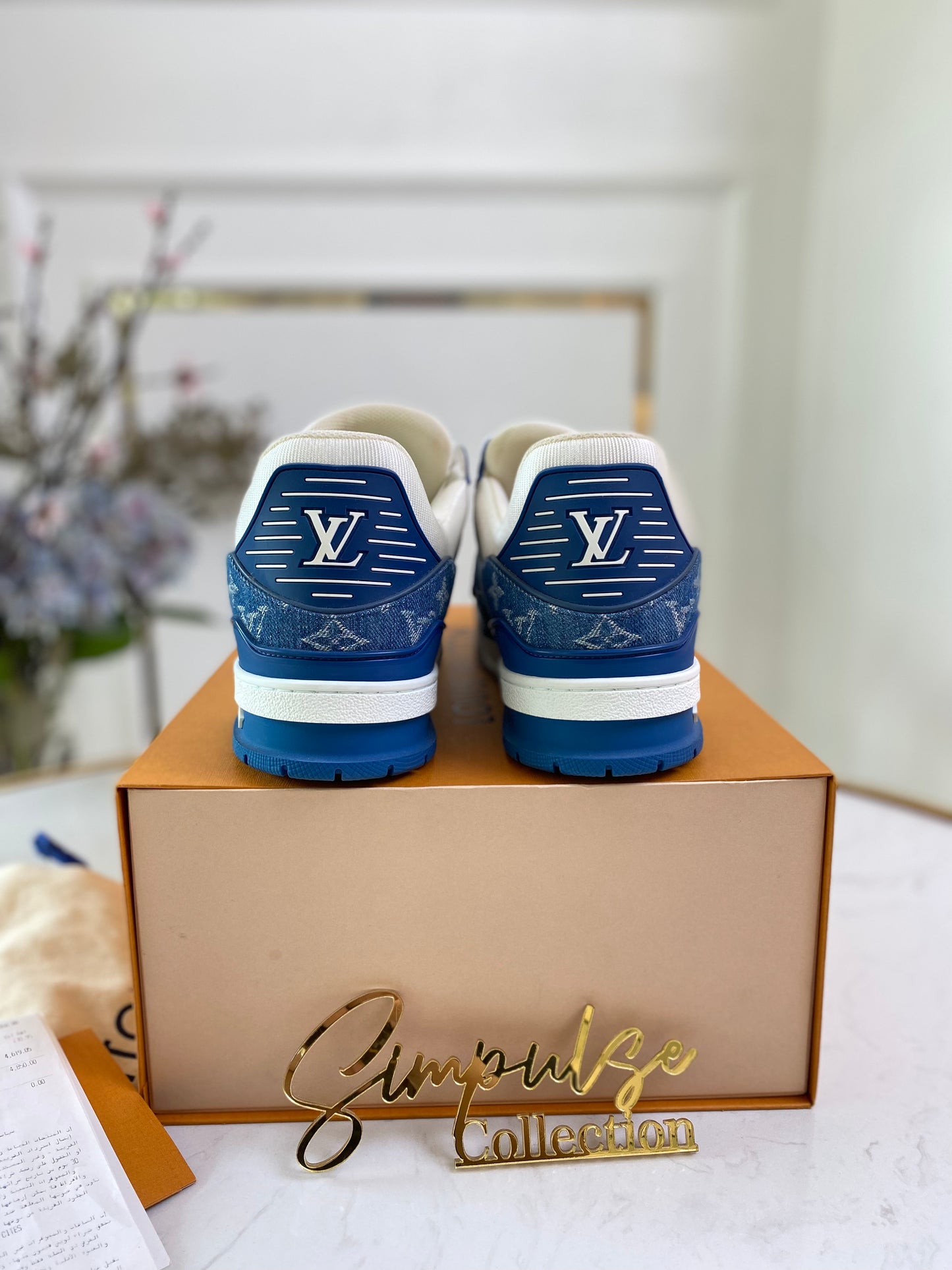 L V Trainer Blue Sneakers