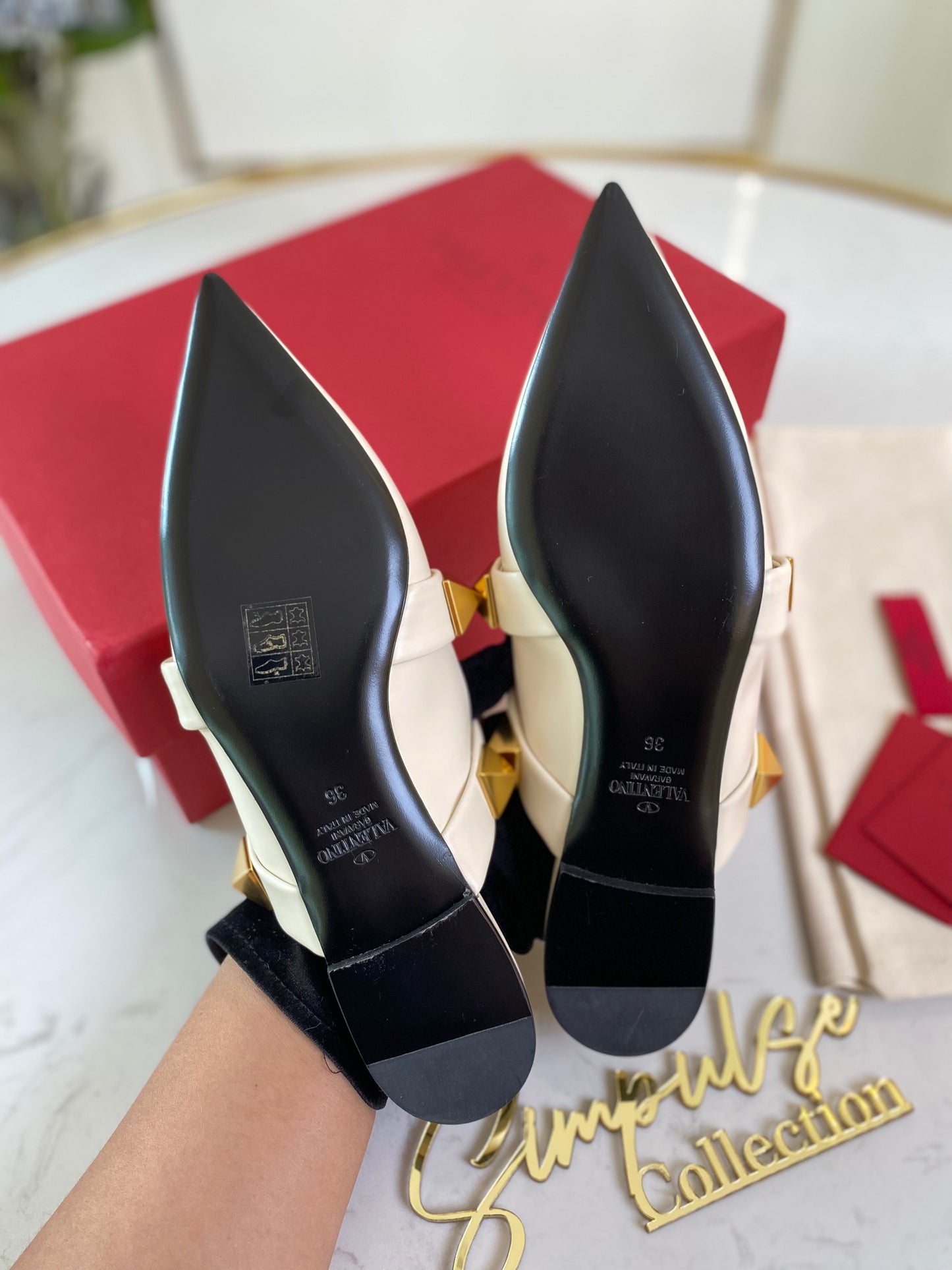 VLTN Roman Stud Flat Mules