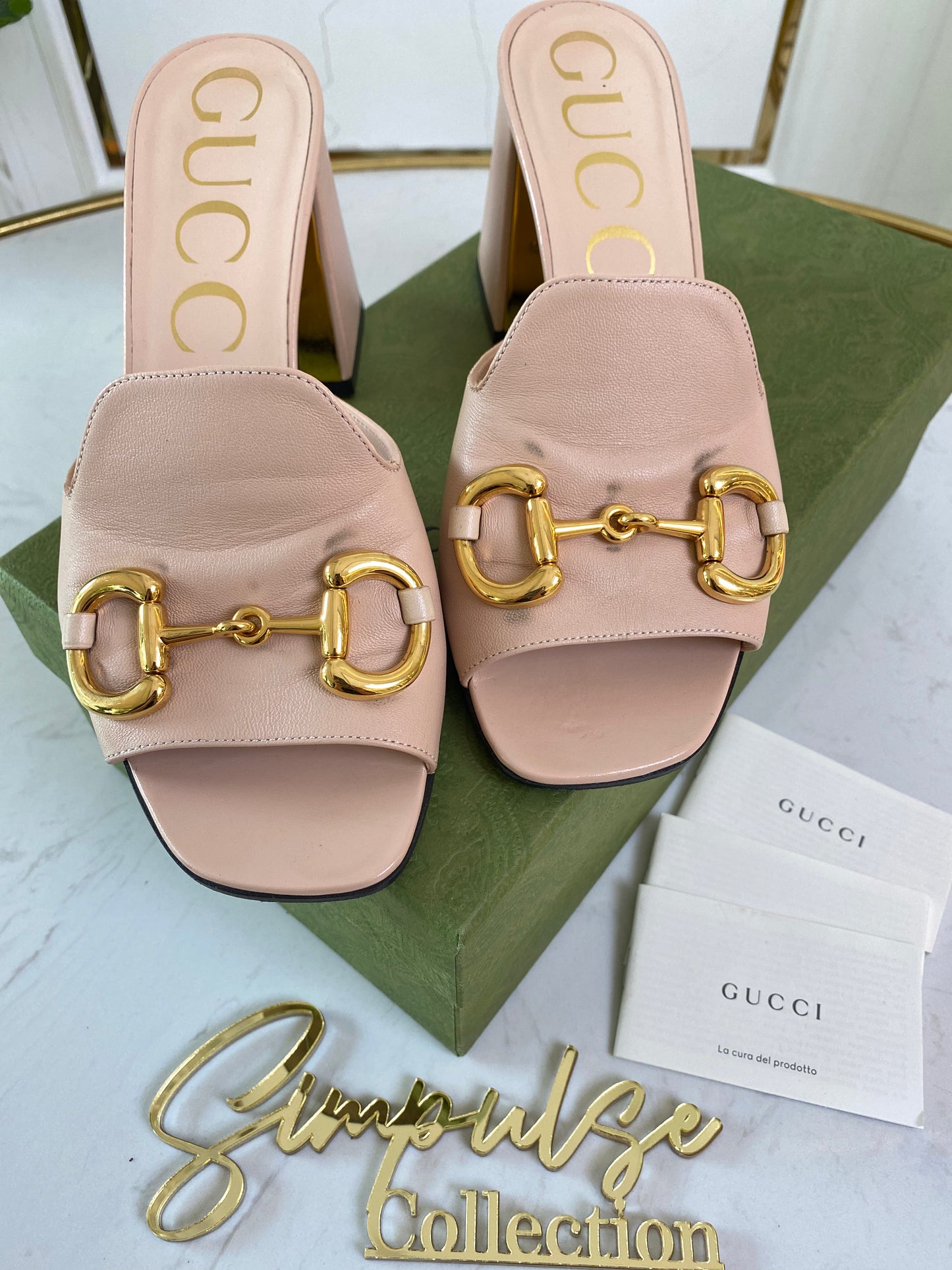 G Baby Horsebit Slide Sandal