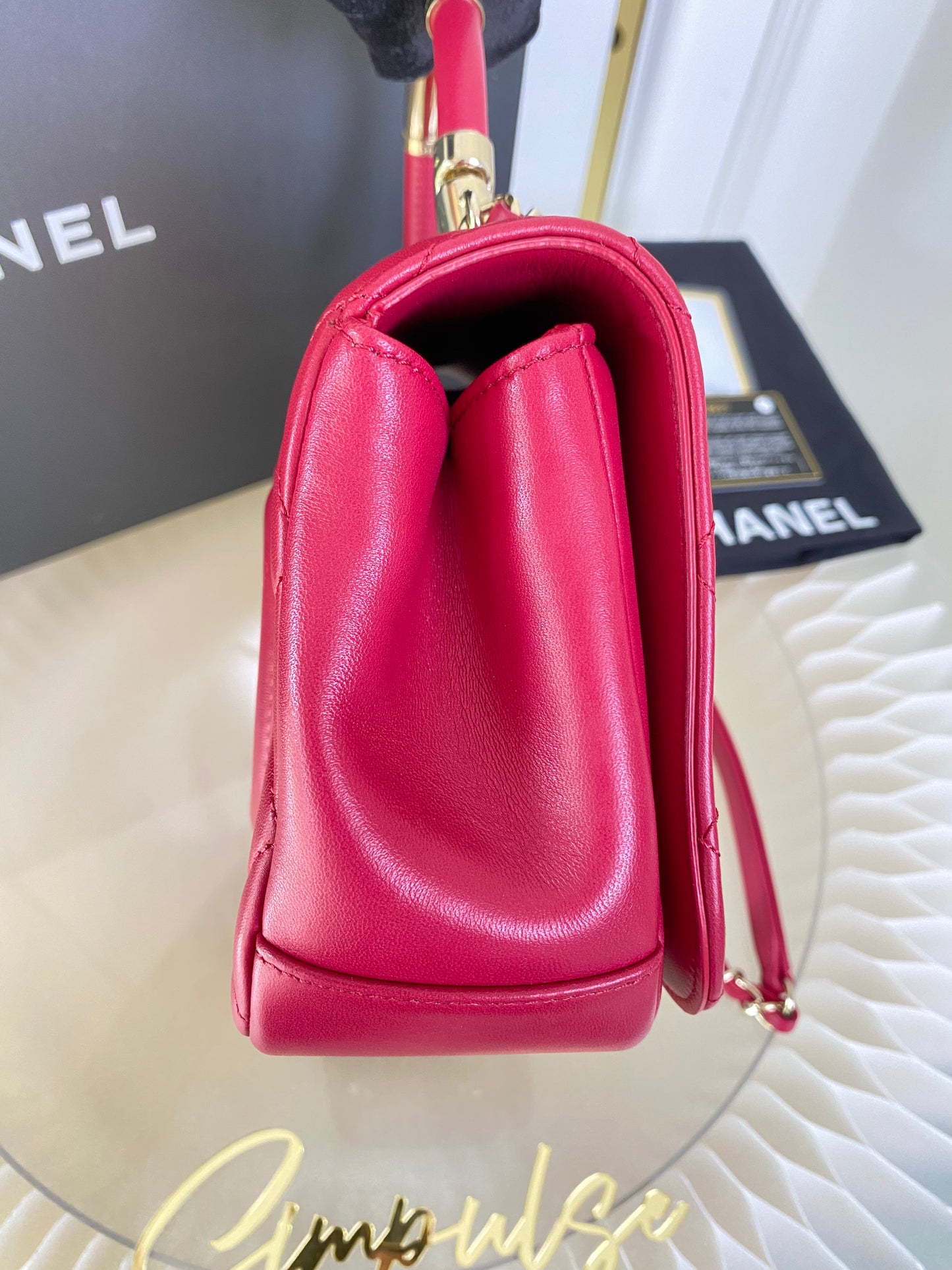 Chanel Small Lambskin Carry Chic Flap
