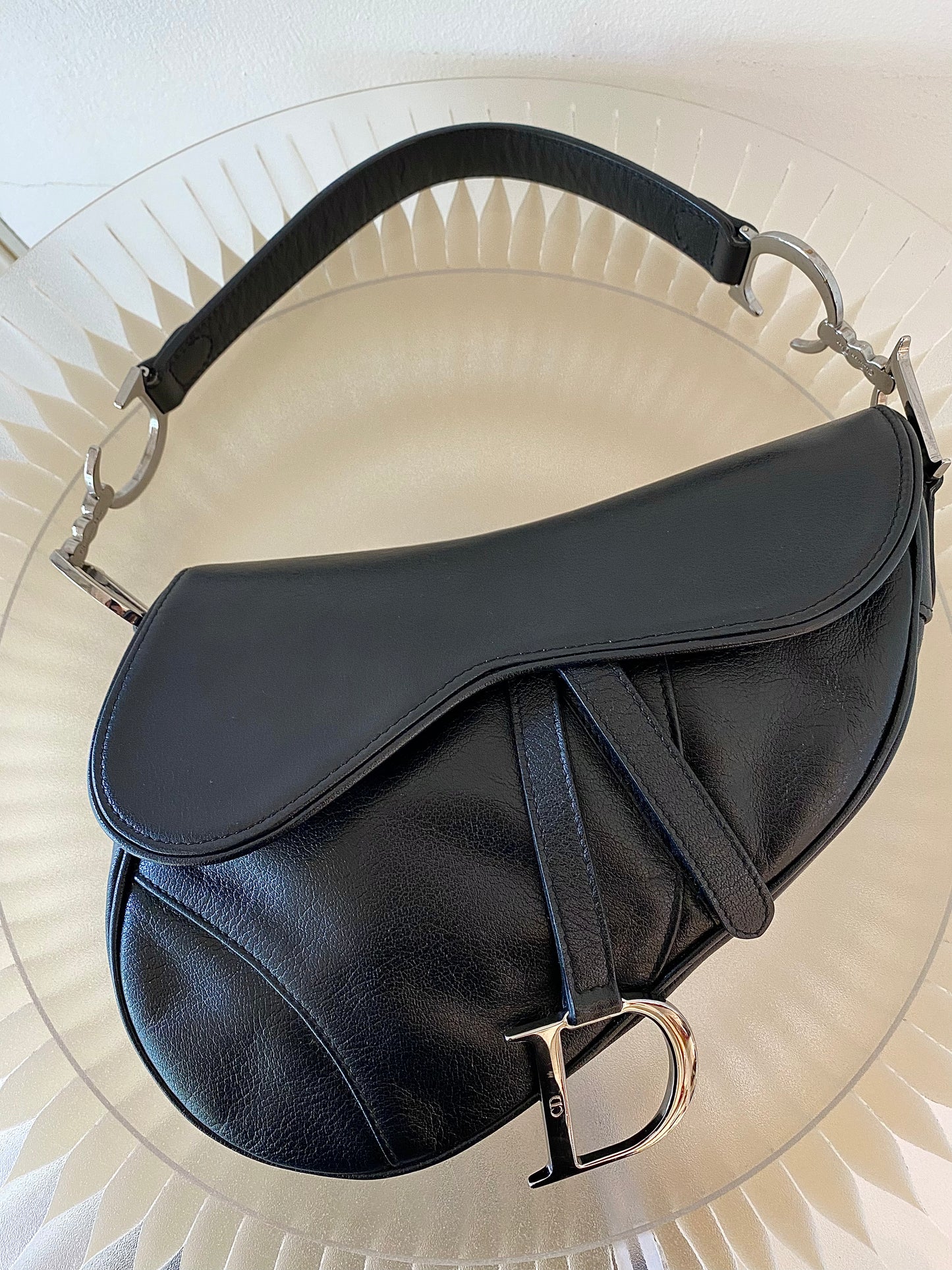 DIOR Saddle Medium in Black SHW