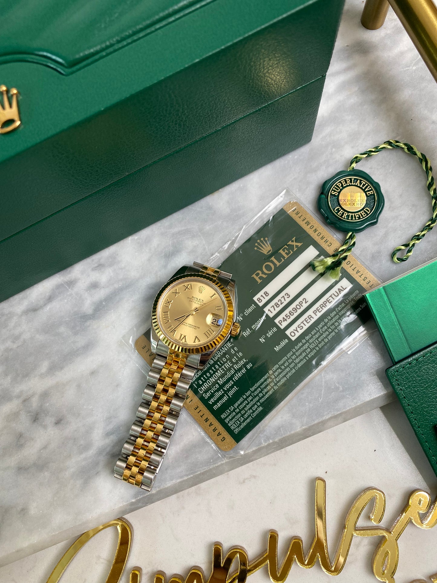 Datejust 31 mm Two Tone Champagne Face Roman Dial