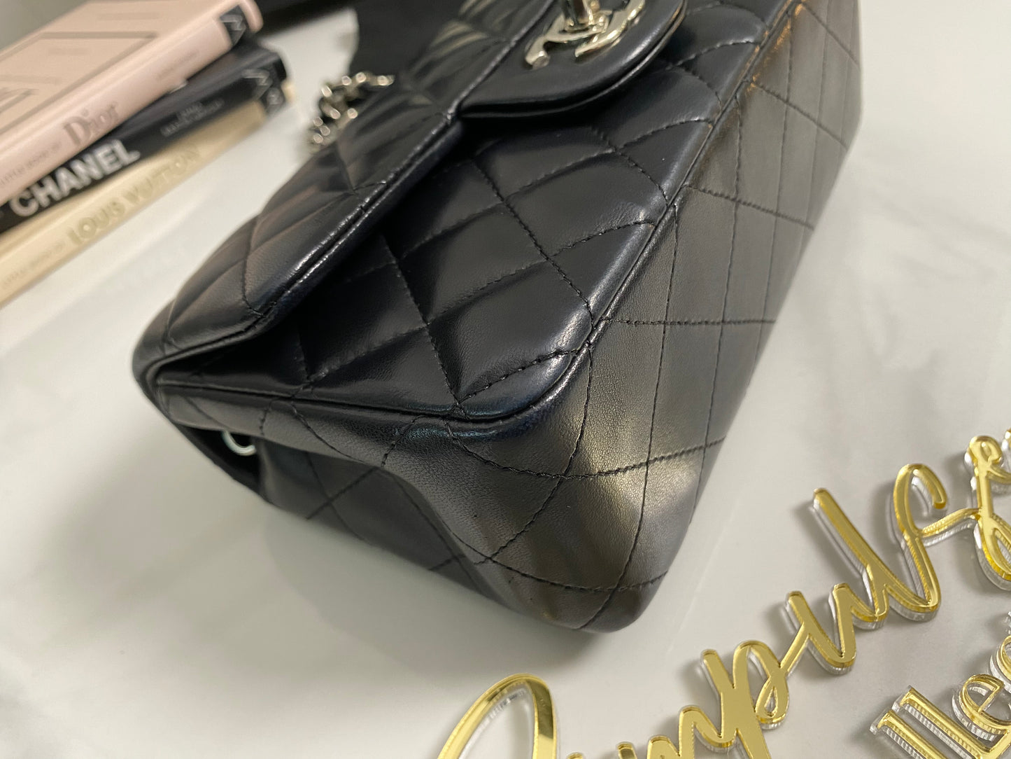 C Mini Rec Black in Lambskin Leather SHW