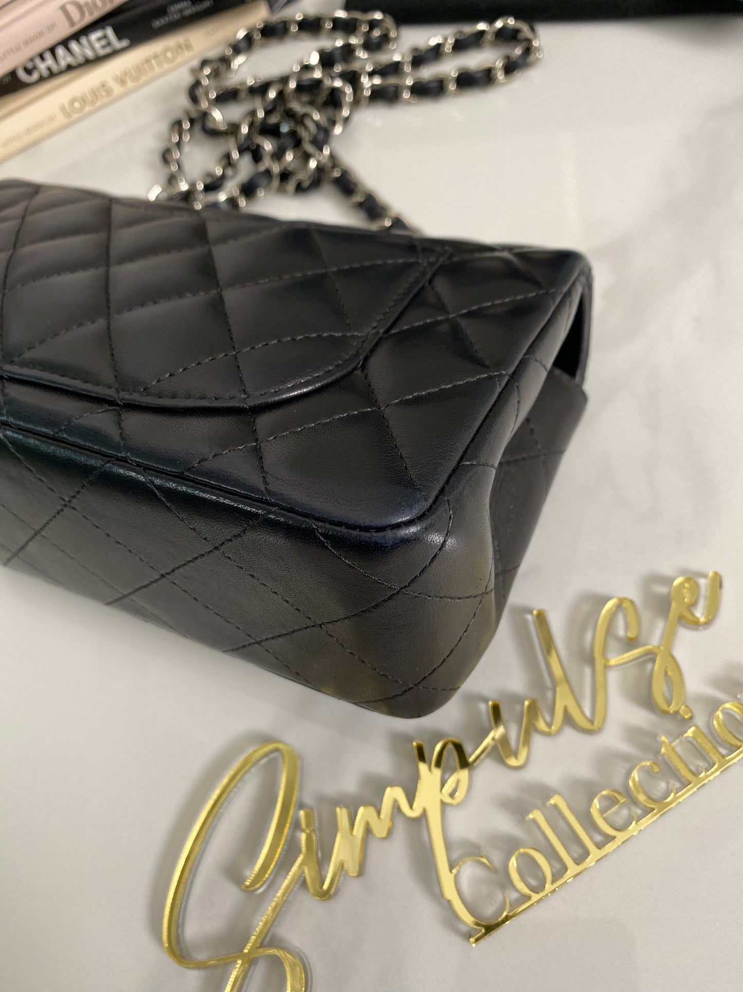 C Mini Rec Black in Lambskin Leather SHW