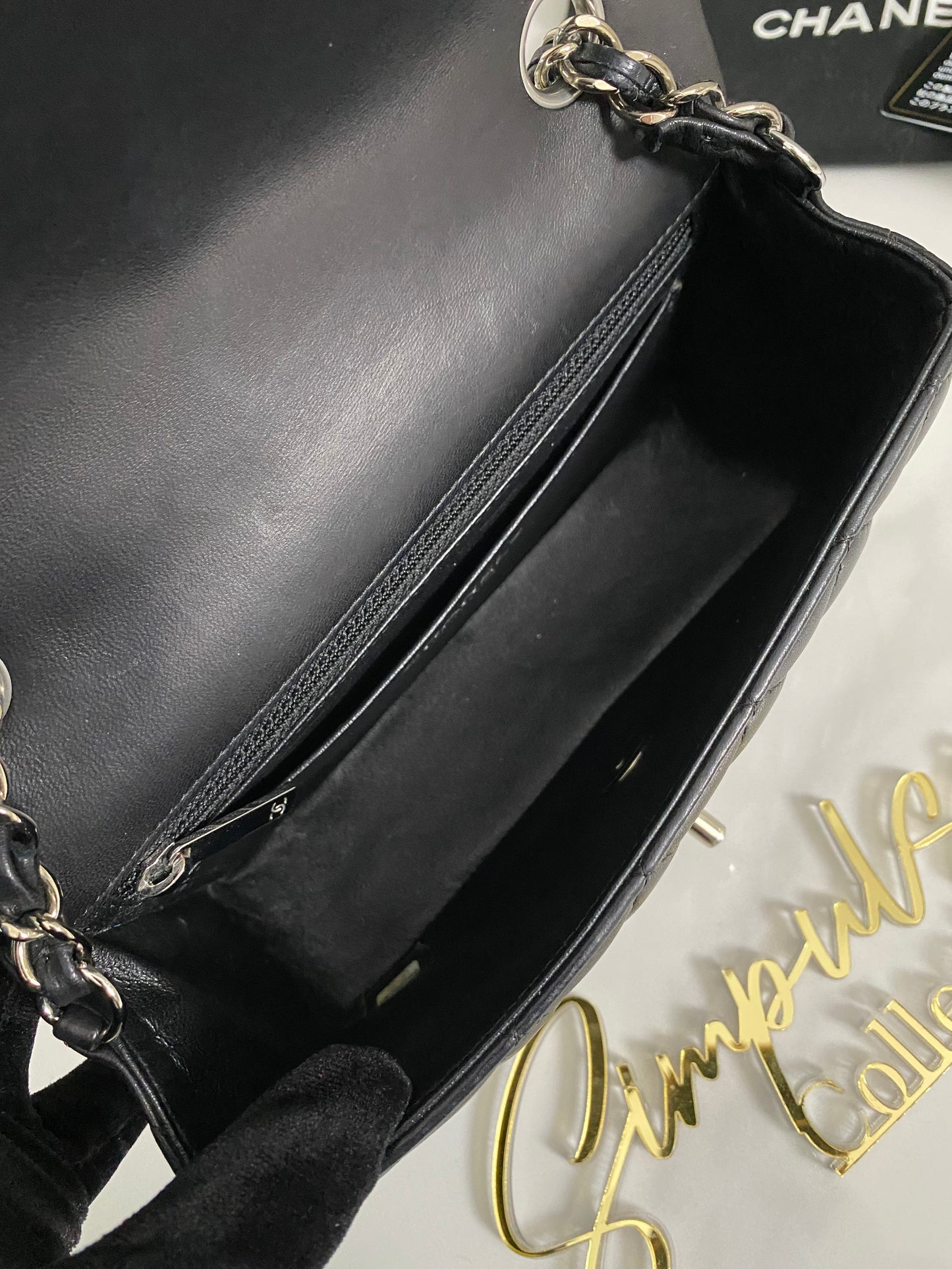 C Mini Rec Black in Lambskin Leather SHW