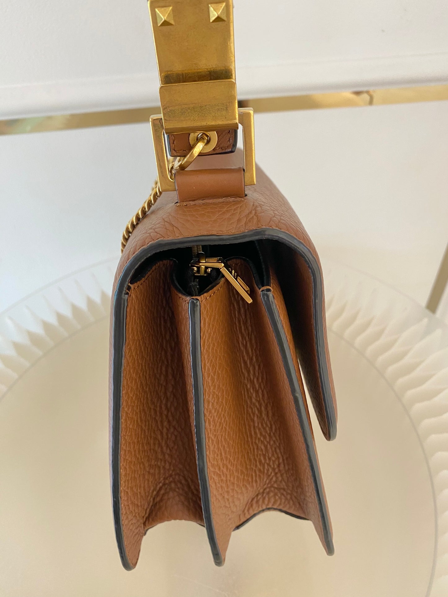 VLTN V Logo Sling Crossbody Pebbled Leather
