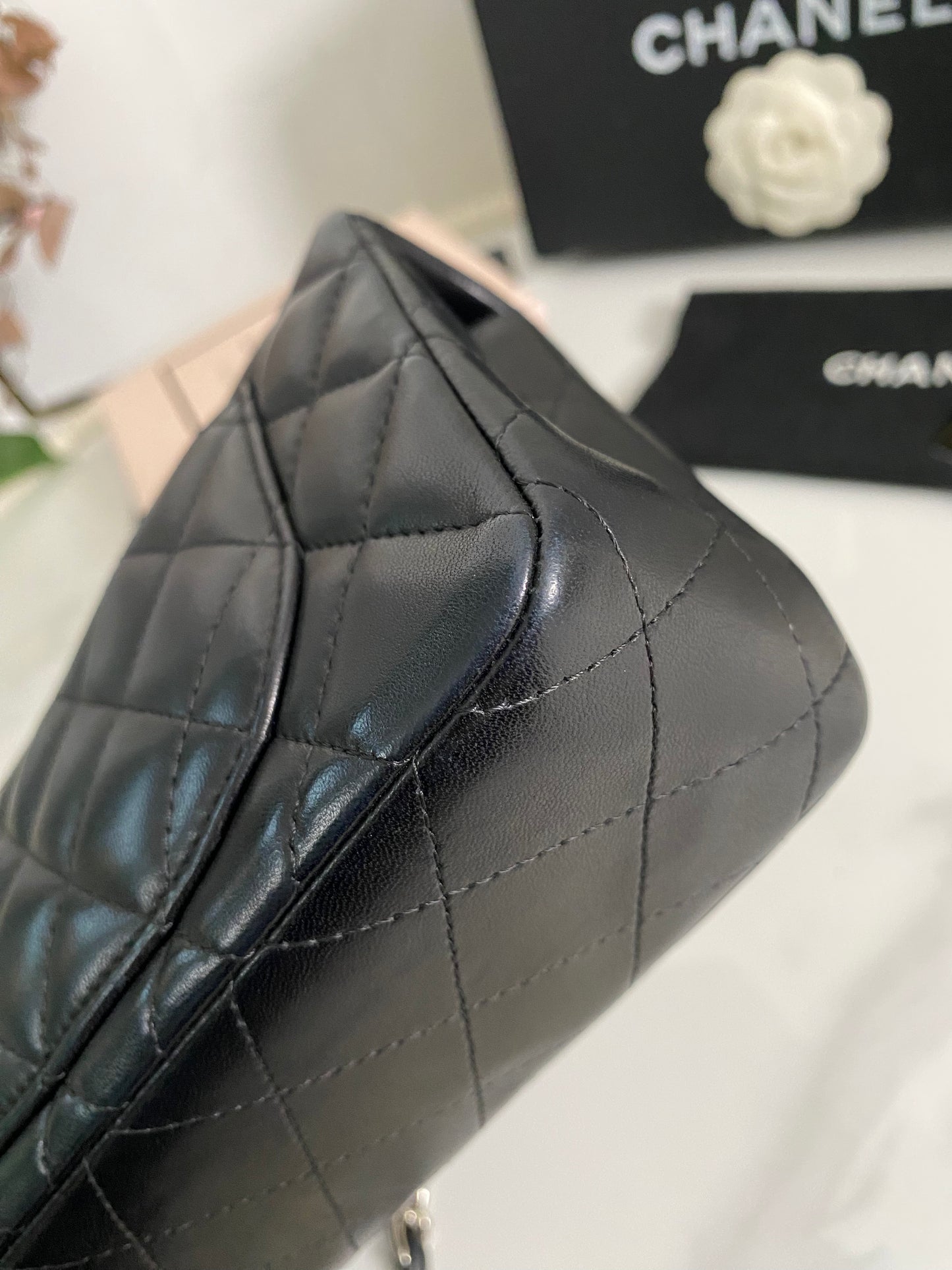 C Mini Rec Black in Lambskin Leather SHW