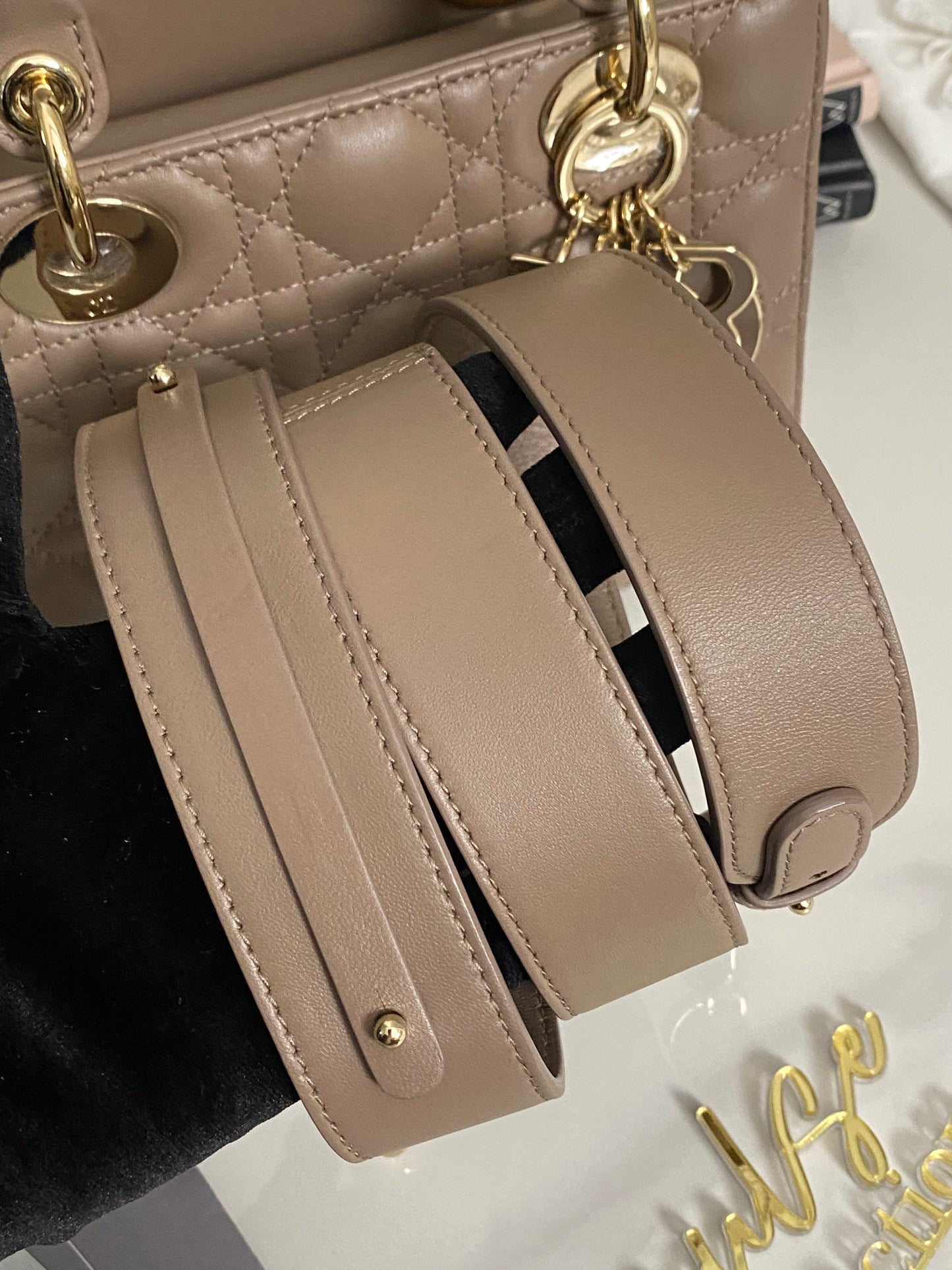 Dior Lady D Taupe Small