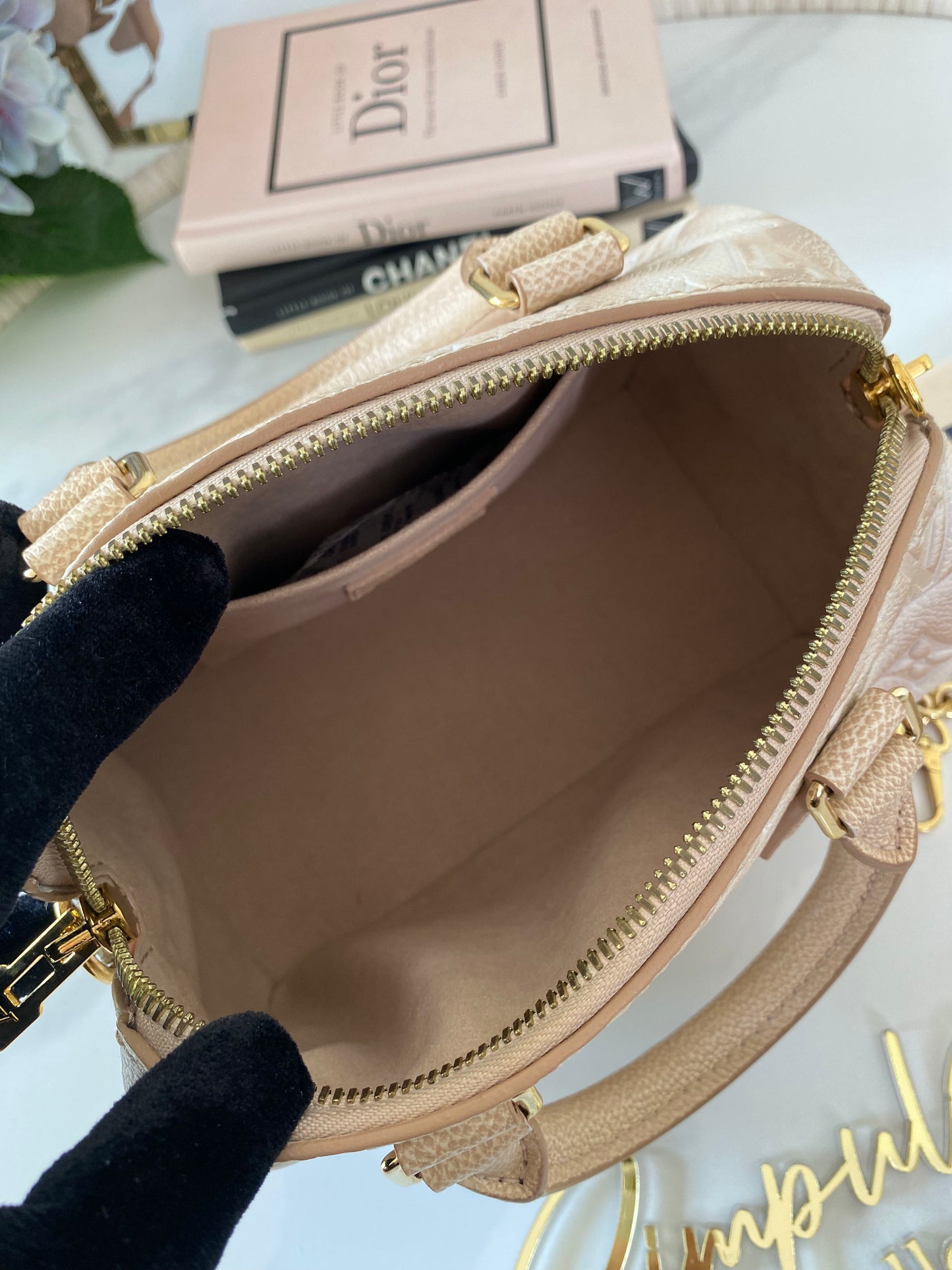 L V Speedy Bandouliere 20 Stardust Mono Empreinte Leather