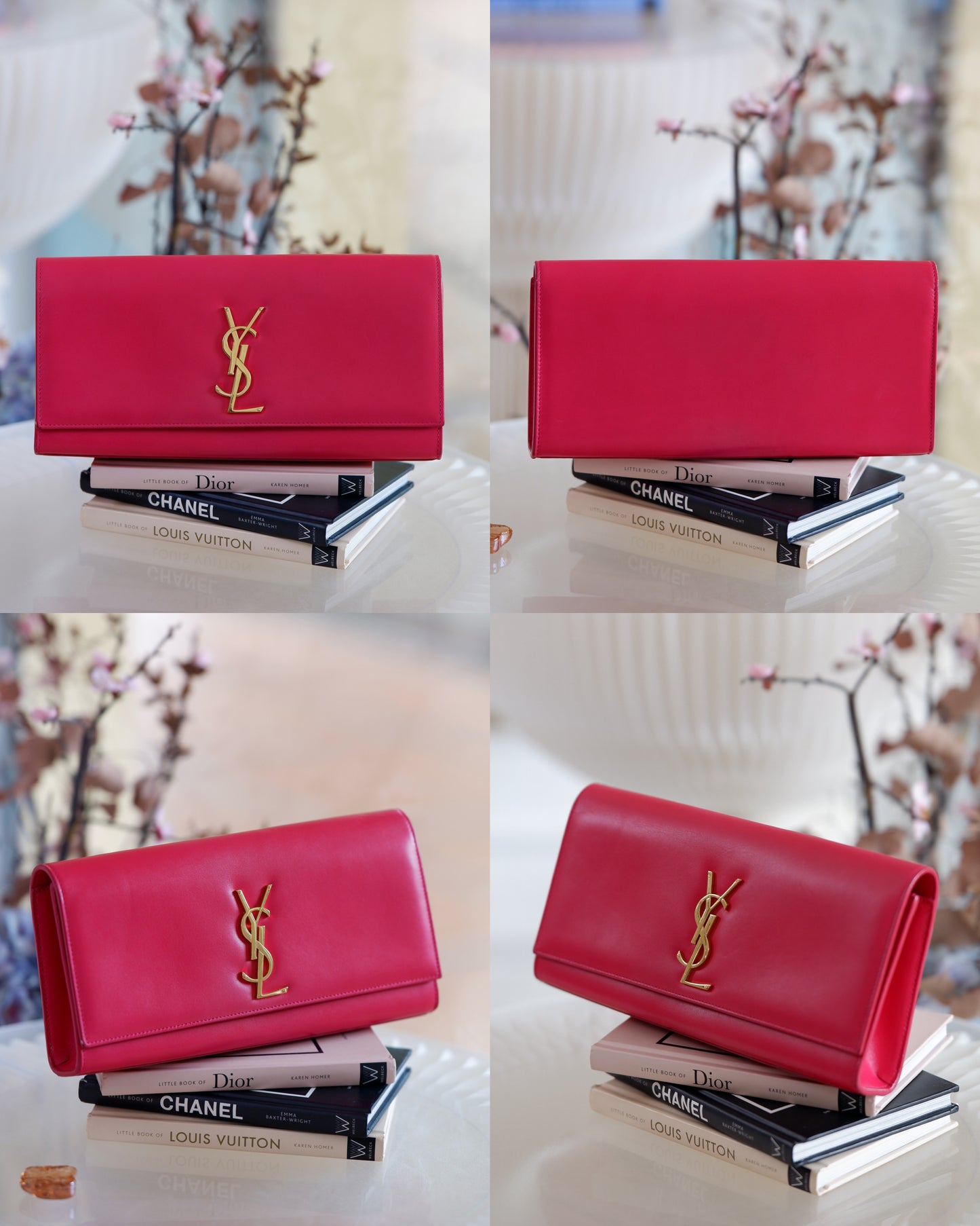 Y S L Kate Monogrammed Leather Clutch Bag