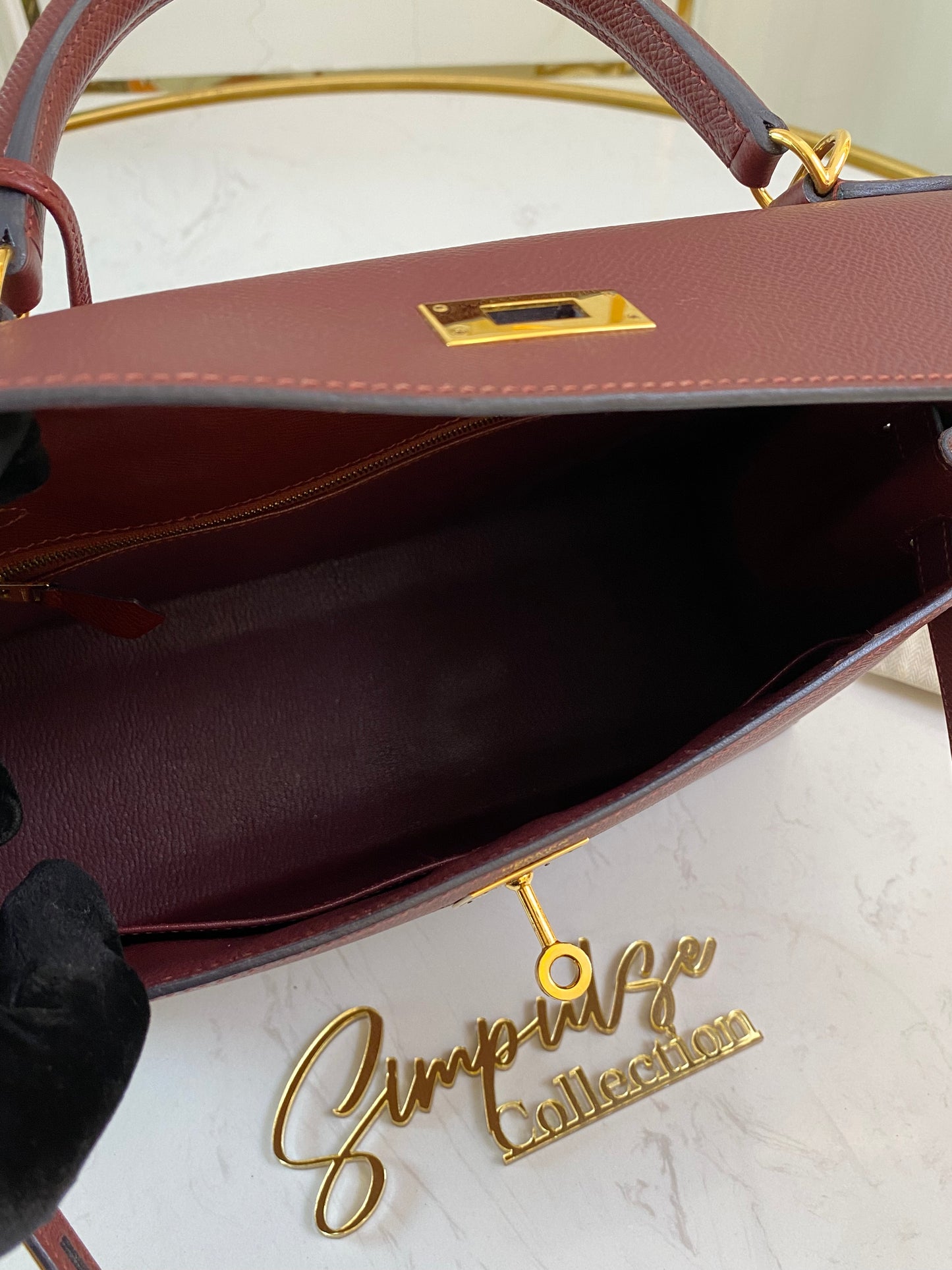 Kelly Bordeaux Epsom Sellier 32cm GHW