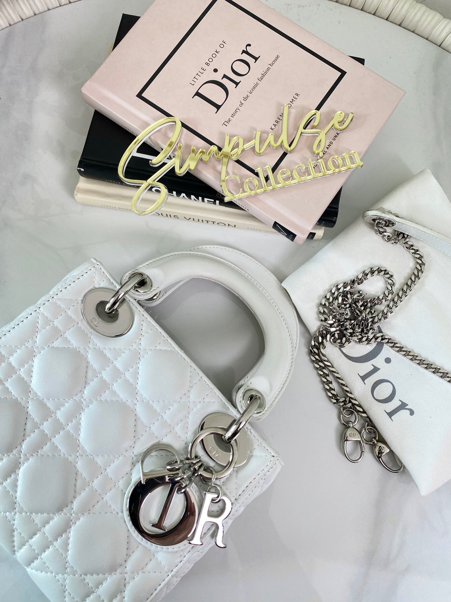 Dior Mini Lady D White