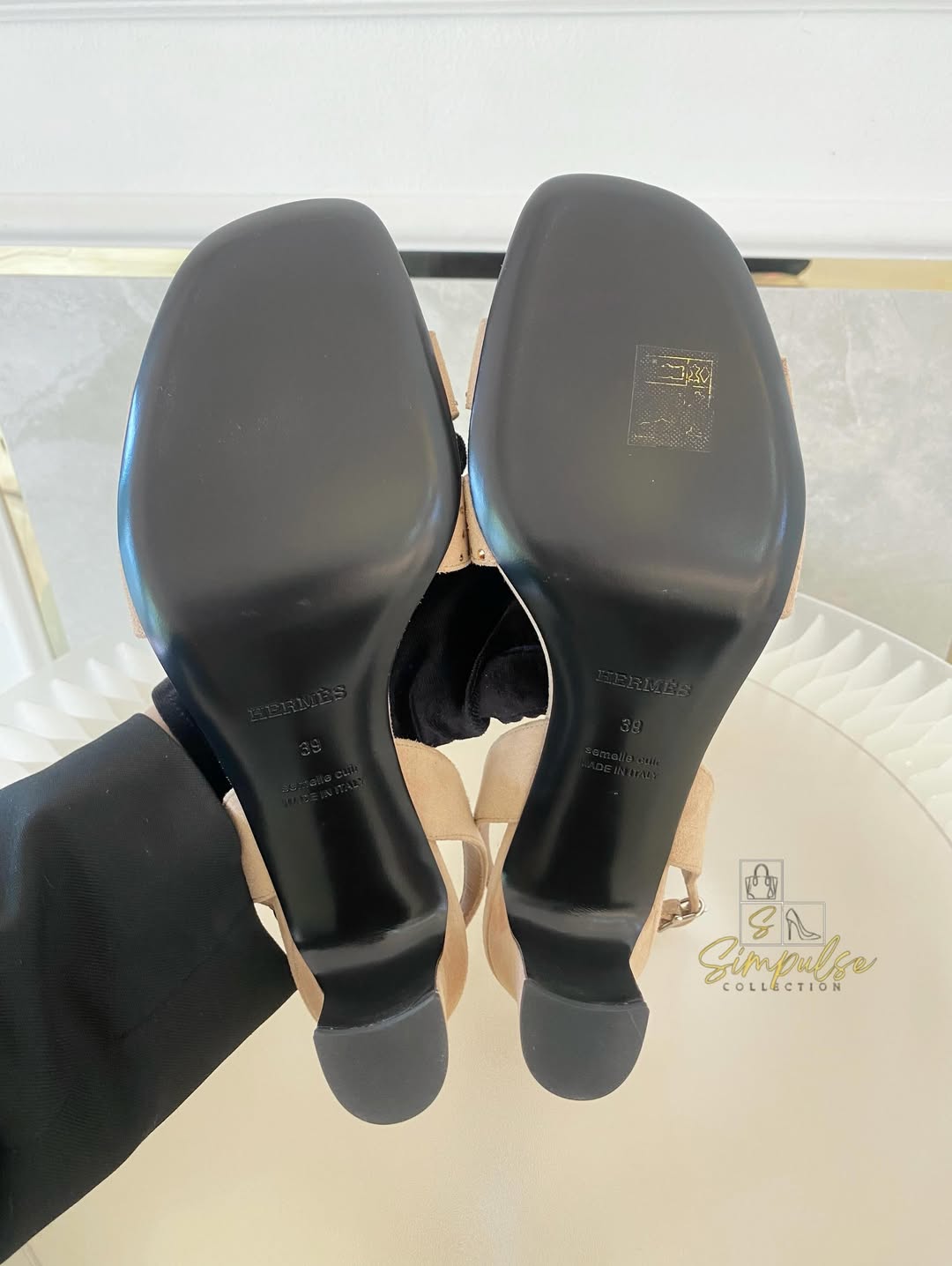Hermes Enternite 80 Slingback Heels