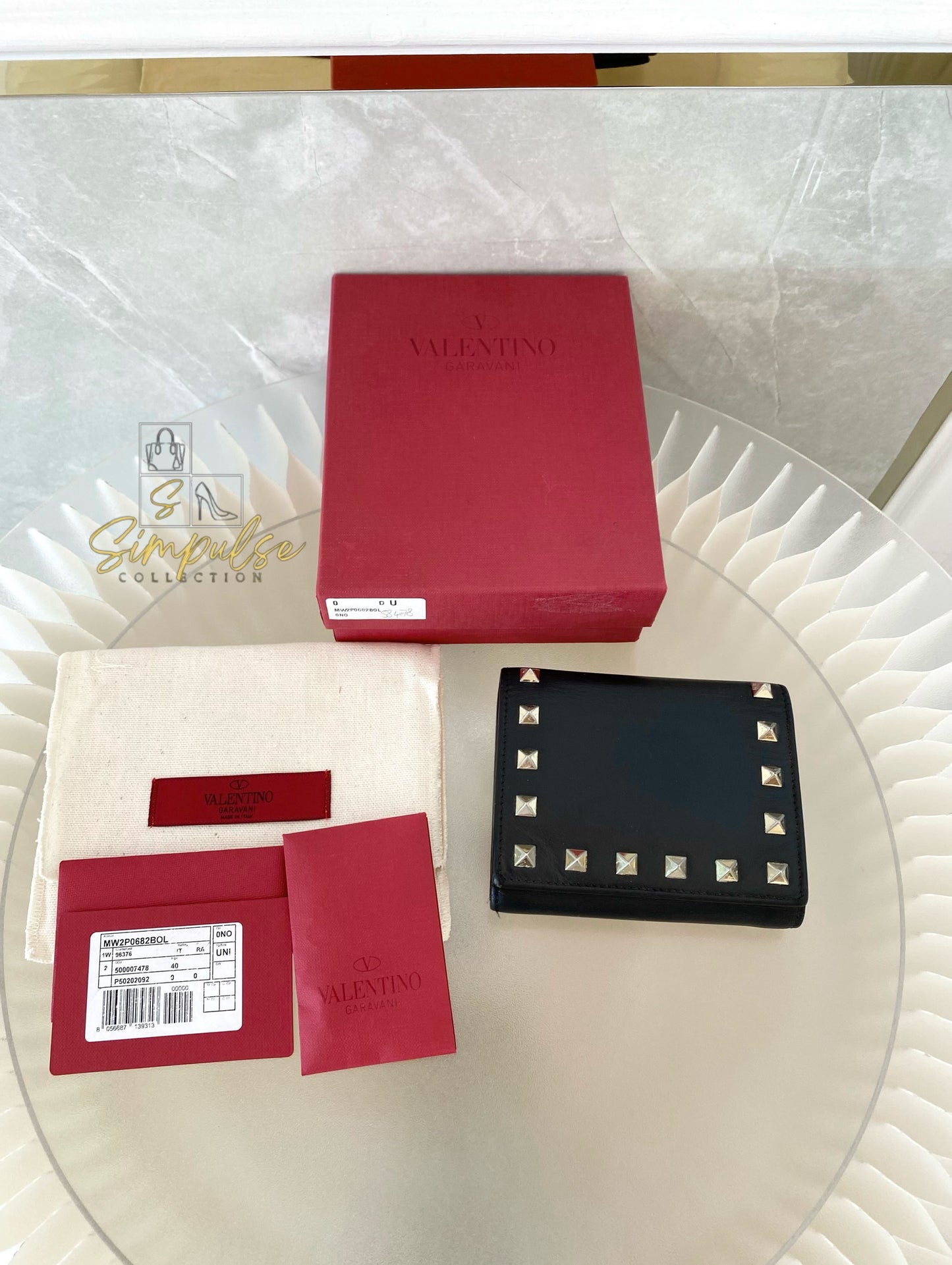 Valentino Garavani Bifold Black Calfskin