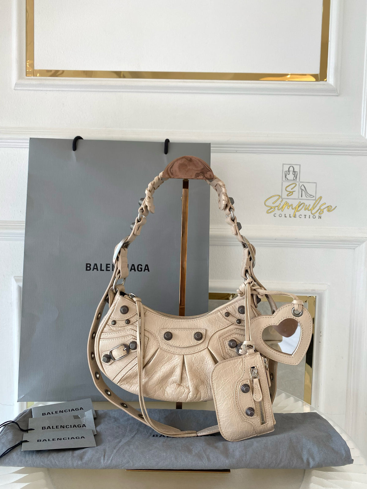 BALENCIAGA LE CAGOLE Xs SHOULDER BAG LAMBSKIN