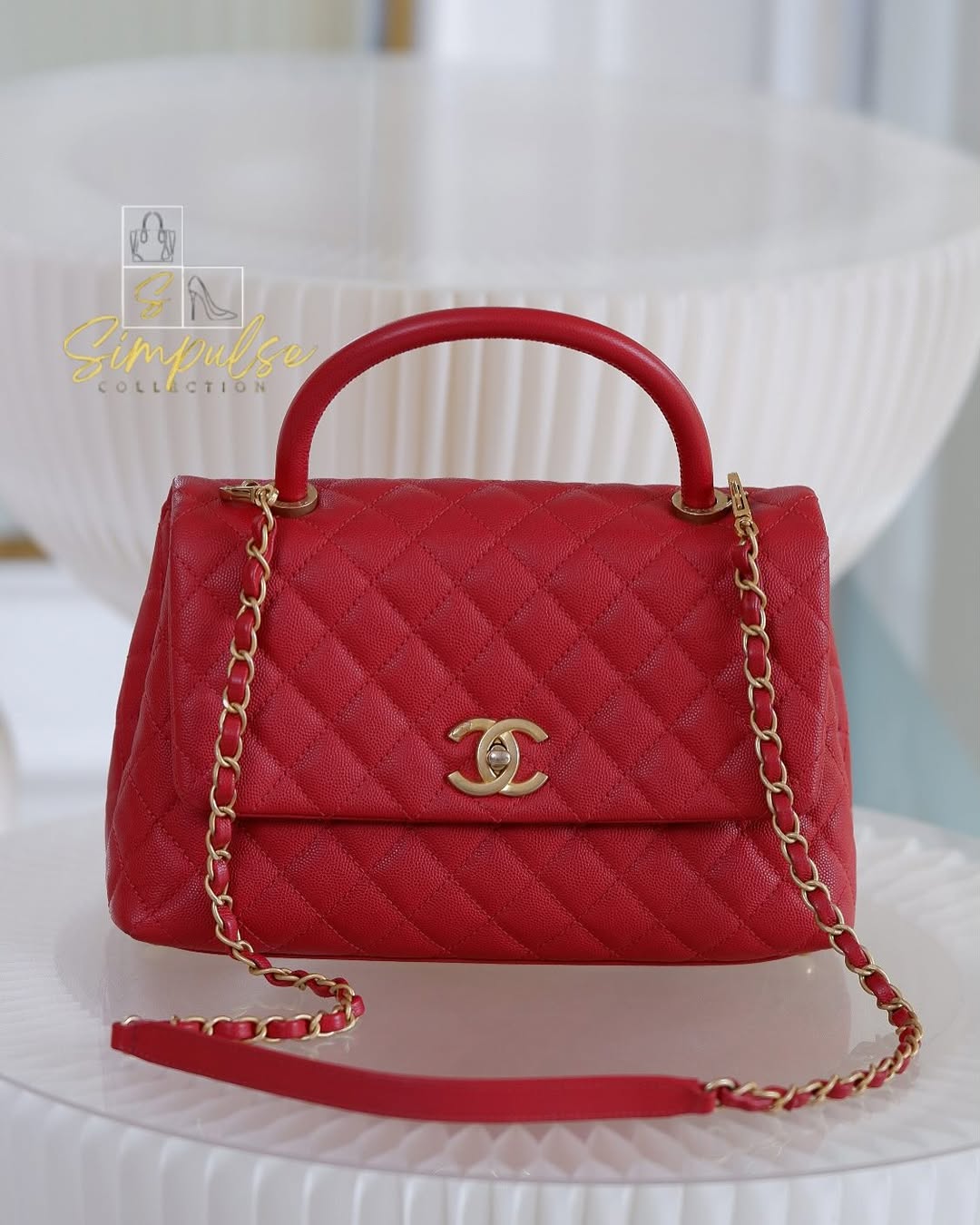 Chanel Coco Red Caviar Medium