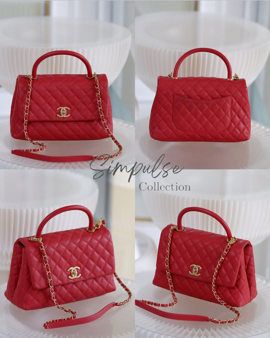 Chanel Coco Red Caviar Medium